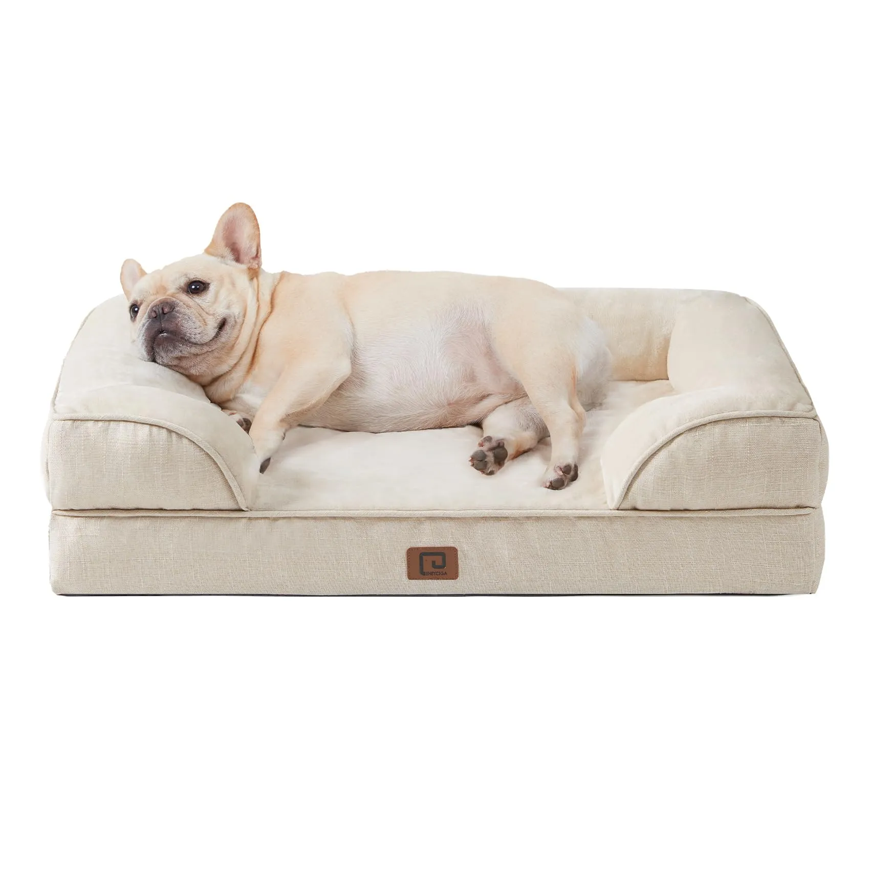EHEYCIGA Cuccia Cane Interno Taglia Media, 76x51x16cm, Beige - immagine 1