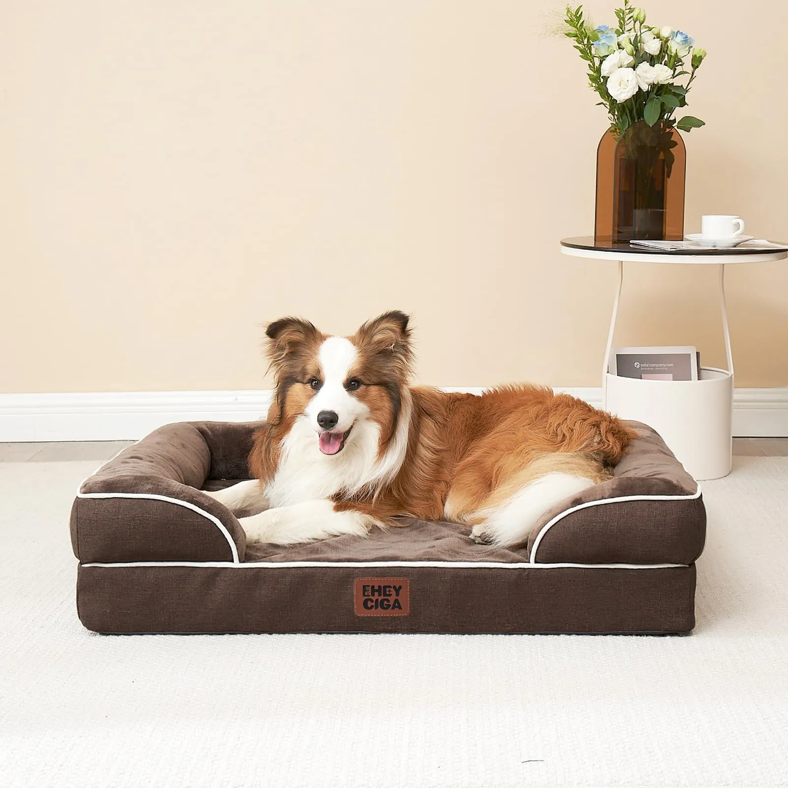 EHEYCIGA Cuccia Cane Interno, 104x68x16cm, Marrone - immagine 8