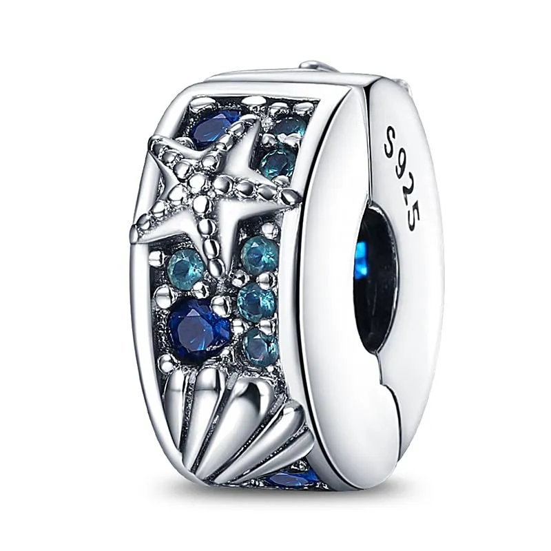 Pandach Bead Charm Ciondolo Argento Sterling 925 con Cubic Zirconia per Braccialetti e Collane Europei - immagine 1