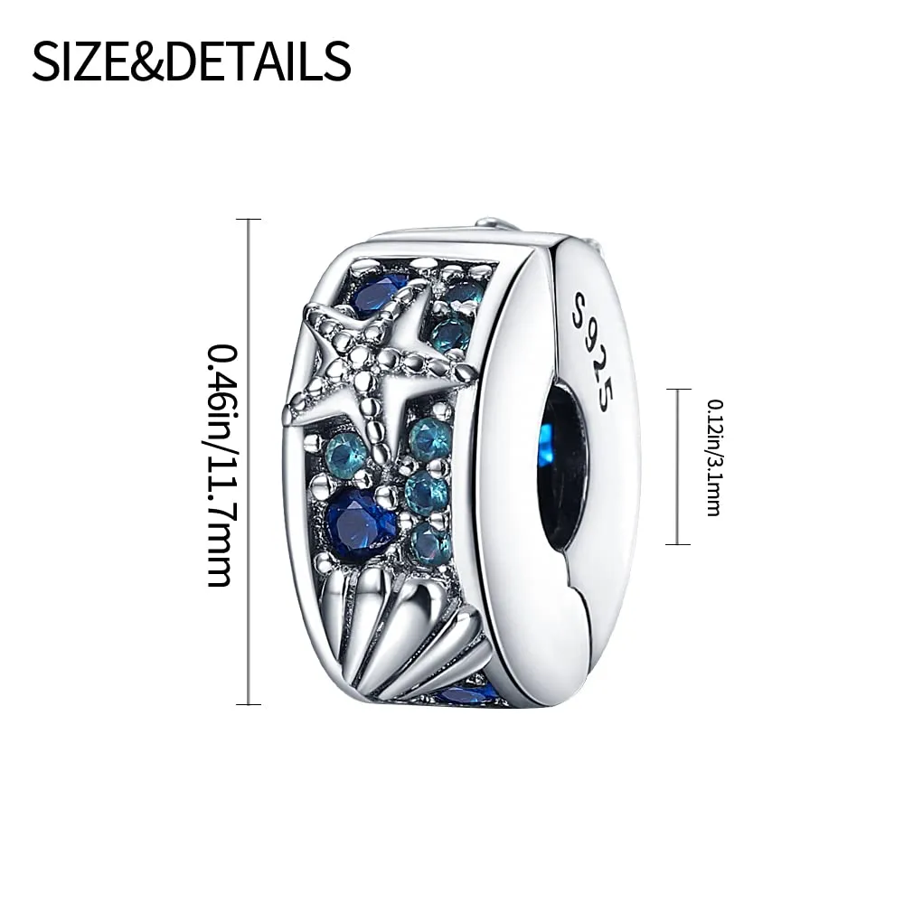 Pandach Bead Charm Ciondolo Argento Sterling 925 con Cubic Zirconia per Braccialetti e Collane Europei - immagine 4