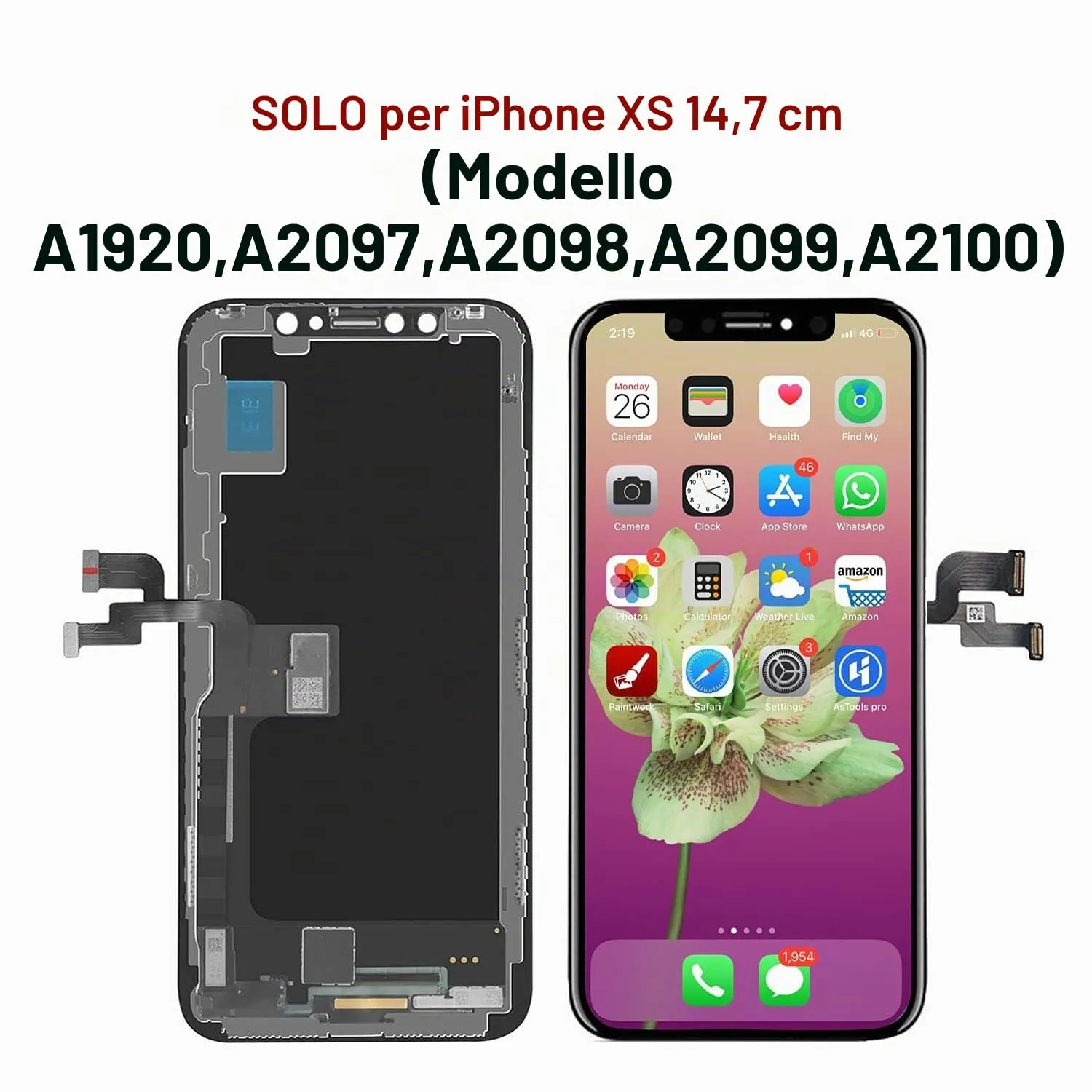 Brinonac Display LCD Kit Sostituzione Digitizer 5,8" FHD COF per iPhone Xs - immagine 2