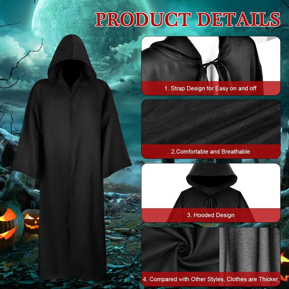 AOOWU Mantello Nero con Cappuccio Unisex (L) - immagine 2