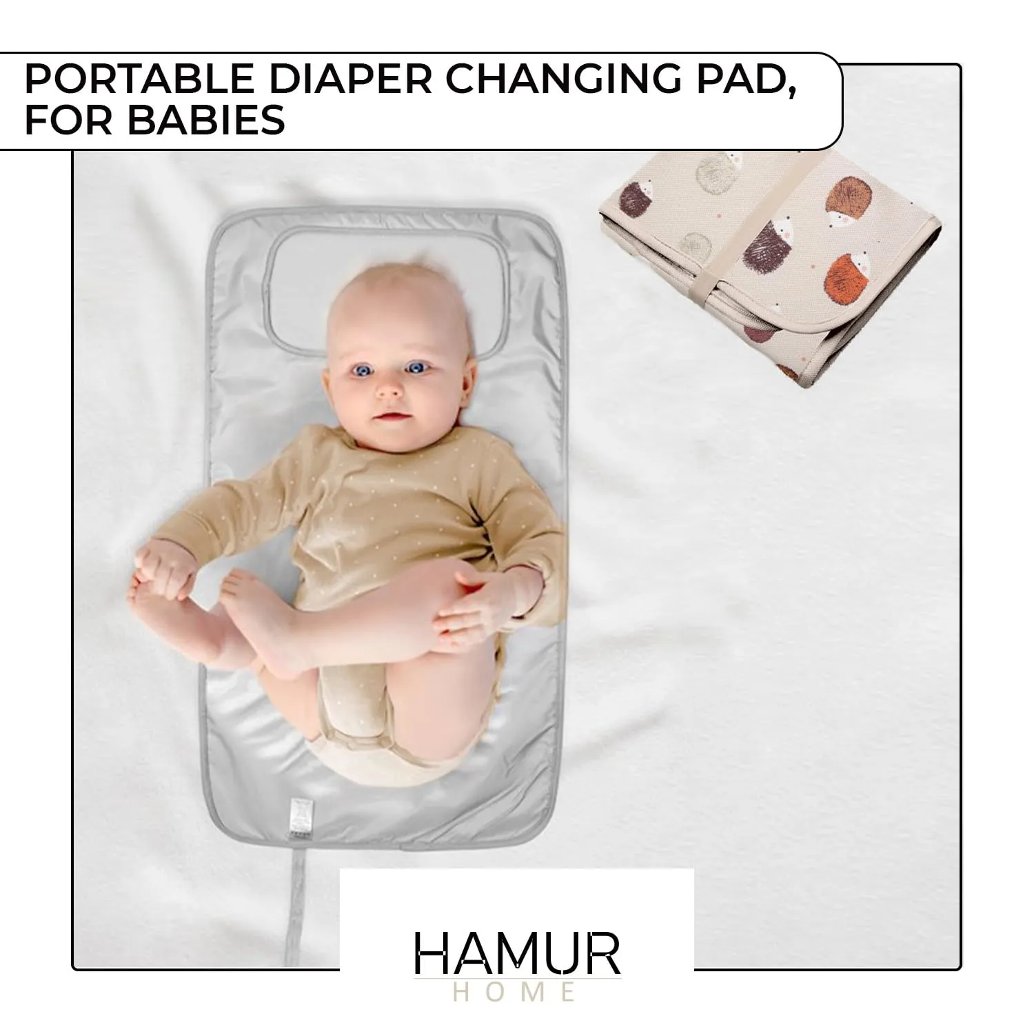 Hamur Home Fasciatoio Portatile Pieghevole Impermeabile 40 x 70 cm, Lavabile in Lavatrice - Urchin - immagine 2