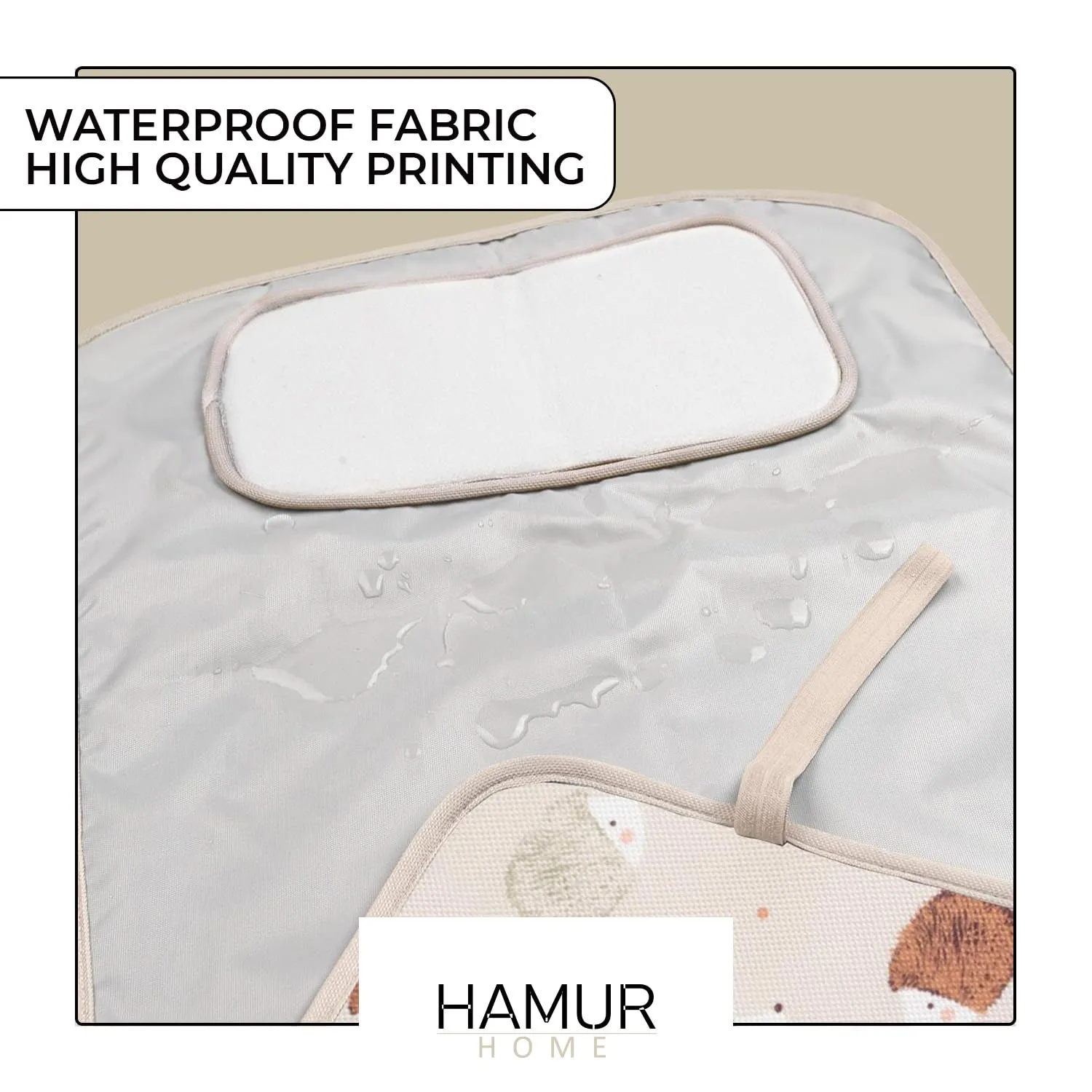 Hamur Home Fasciatoio Portatile Pieghevole Impermeabile 40 x 70 cm, Lavabile in Lavatrice - Urchin - immagine 3