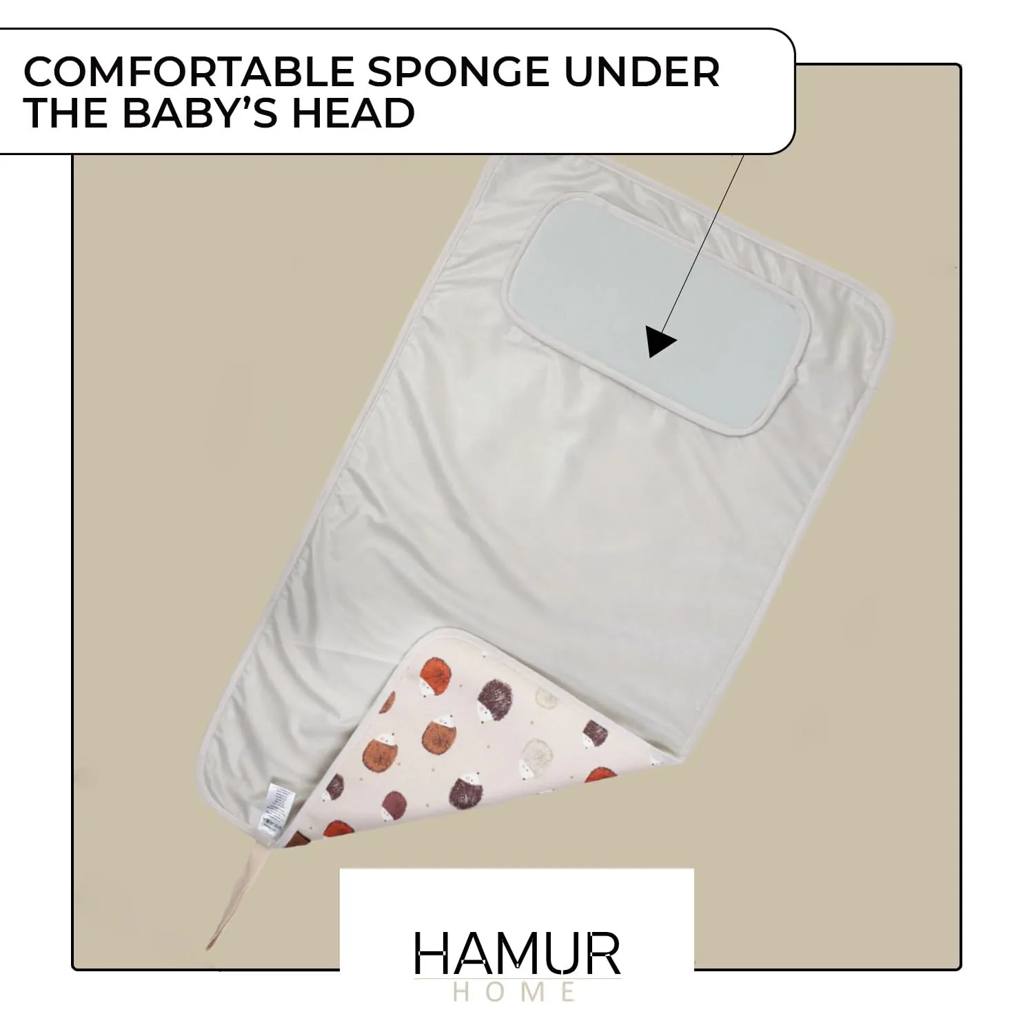 Hamur Home Fasciatoio Portatile Pieghevole Impermeabile 40 x 70 cm, Lavabile in Lavatrice - Urchin - immagine 5