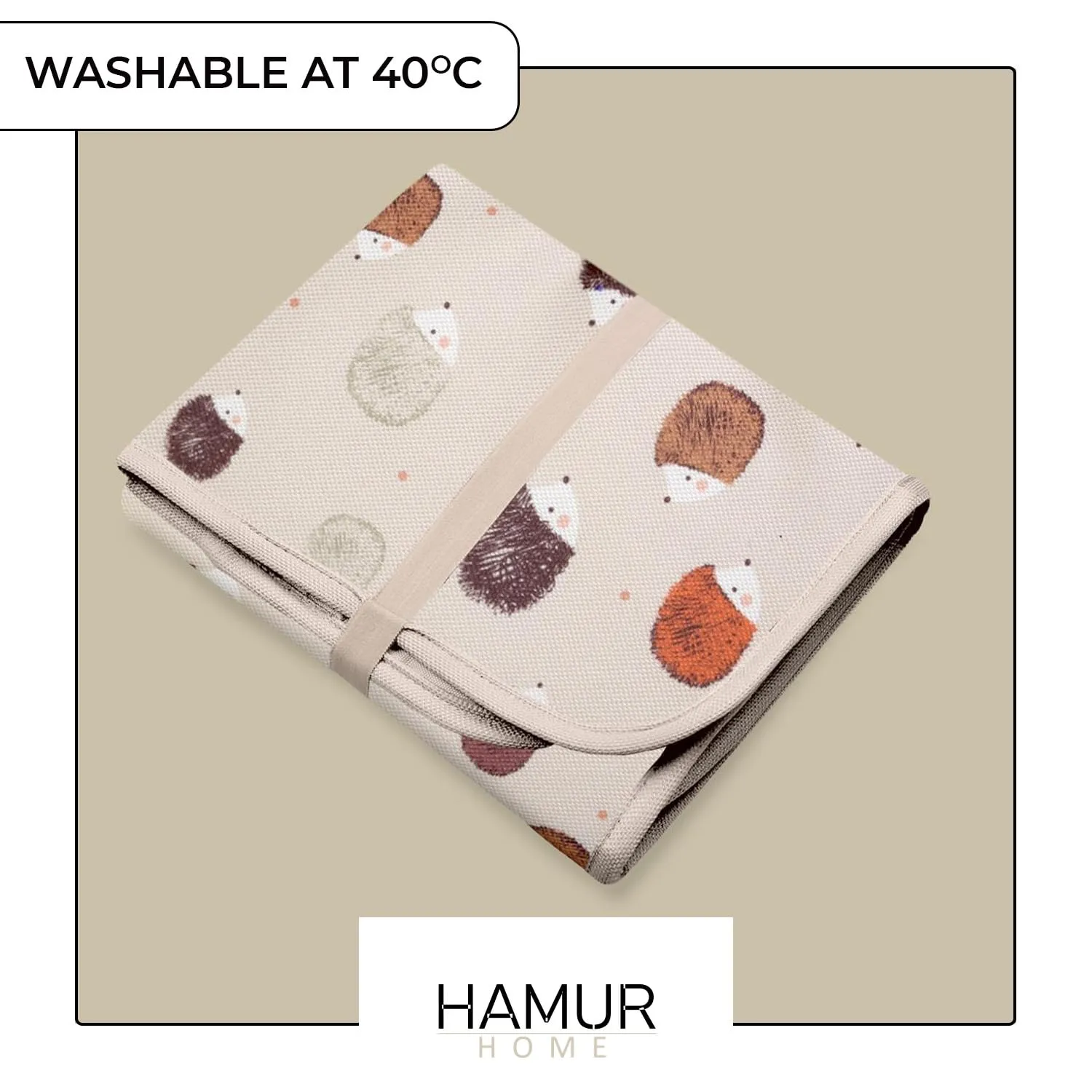 Hamur Home Fasciatoio Portatile Pieghevole Impermeabile 40 x 70 cm, Lavabile in Lavatrice - Urchin - immagine 6