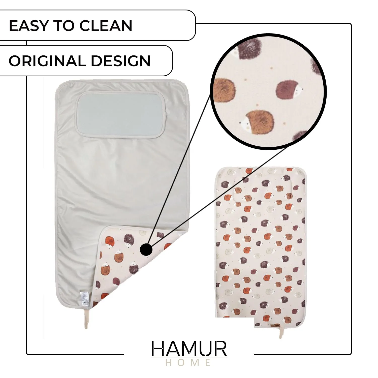 Hamur Home Fasciatoio Portatile Pieghevole Impermeabile 40 x 70 cm, Lavabile in Lavatrice - Urchin - immagine 7