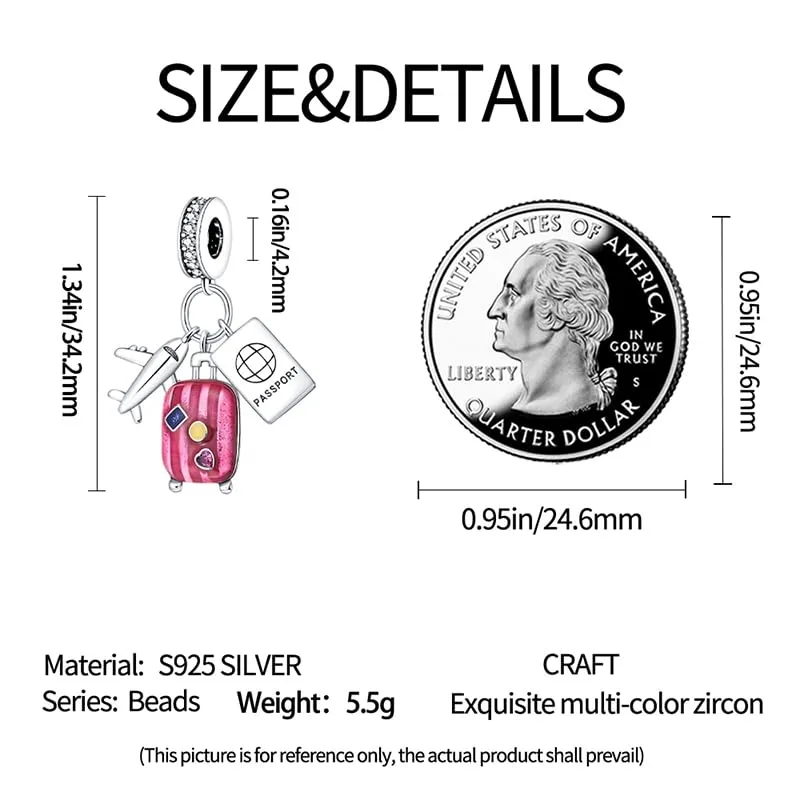 TINSLO Bead Charm in Argento Sterling 925 con Cubic Zirconia per Braccialetti e Collane Pandora e Europei - immagine 4