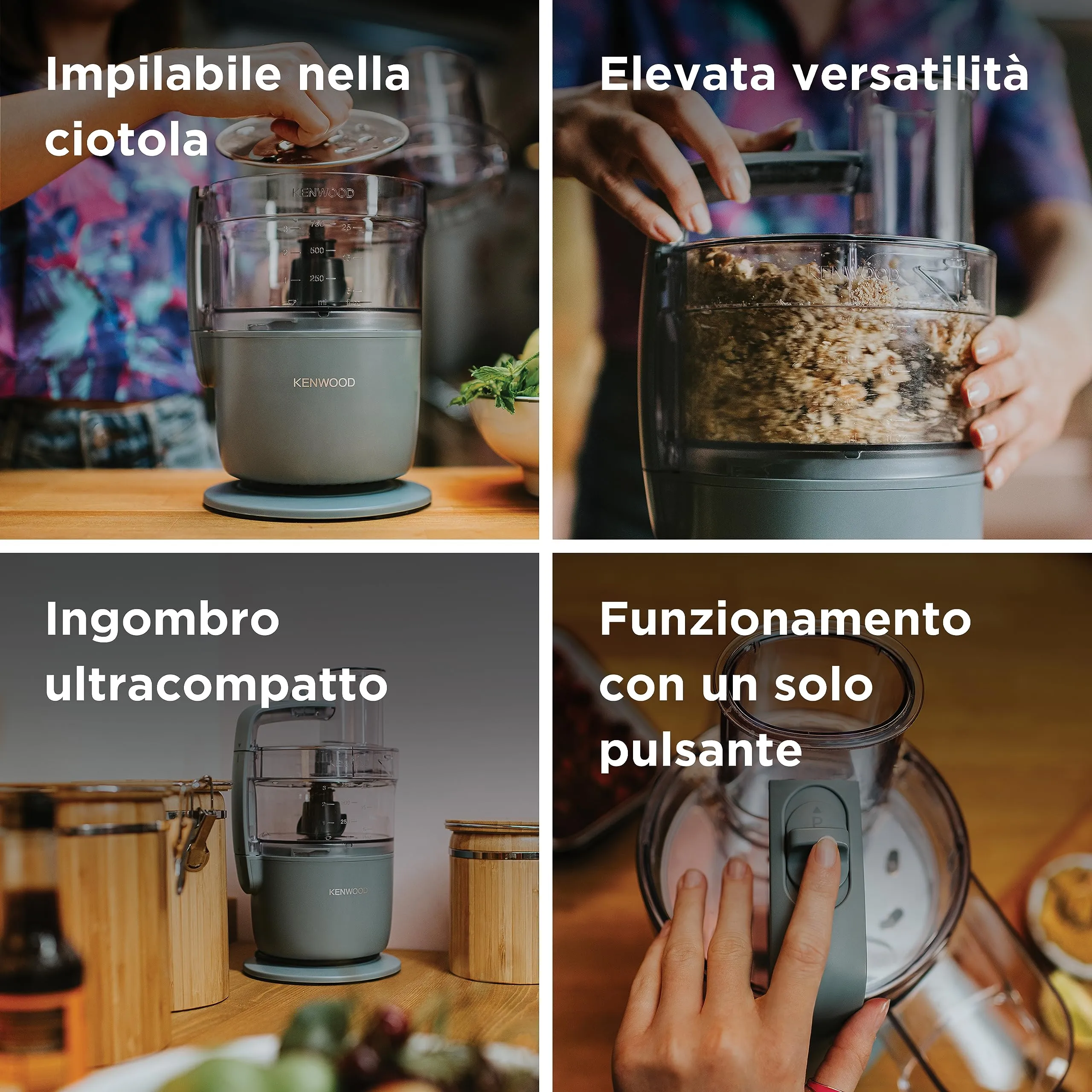 Kenwood MultiPro Go Robot da Cucina Compatto 650W Ciotola 1,3L Grigio FDP22.000GY - immagine 4