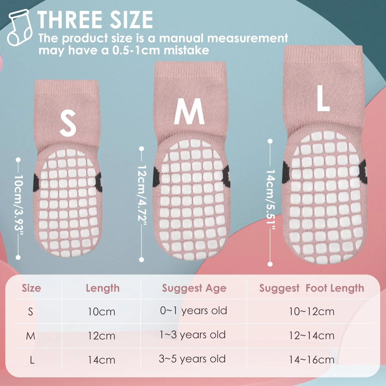 Simpeak Calzini Antiscivolo in Cotone per Bambino, Invernali Ispessiti, 4 Paia, 3-5 Anni, L - immagine 7
