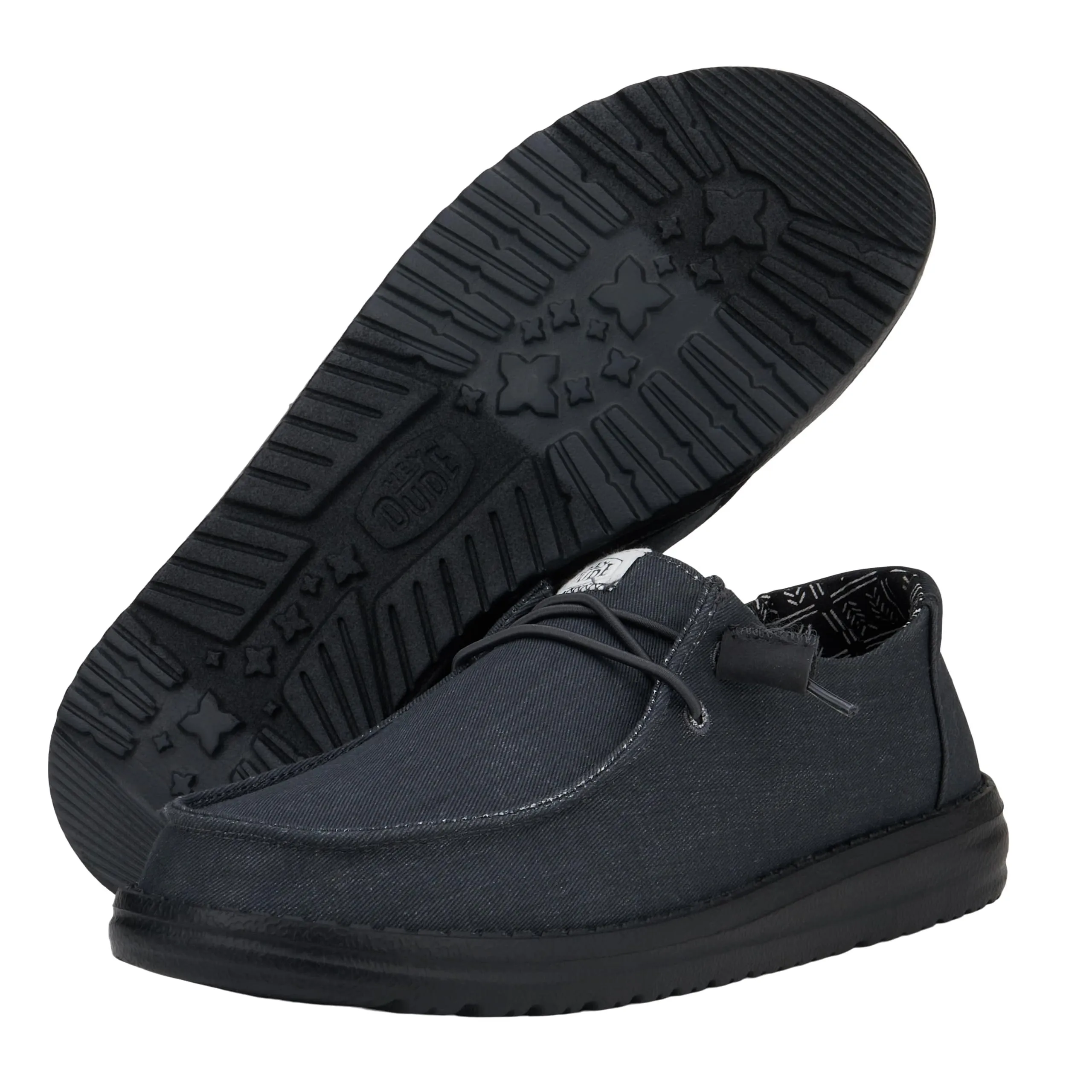 Heydude Wendy Canvas Women's Slip-On Sneakers, Black/Black, 37 - immagine 4