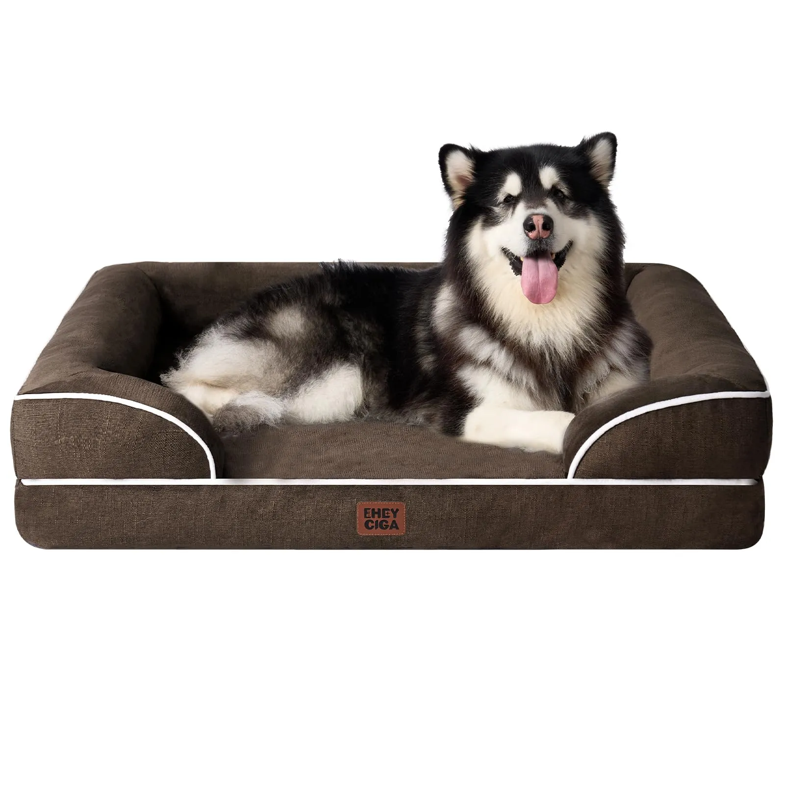 EHEYCIGA Cuccia Cane Interno Taglia Grande, 132x104x20cm, Marrone - immagine 1