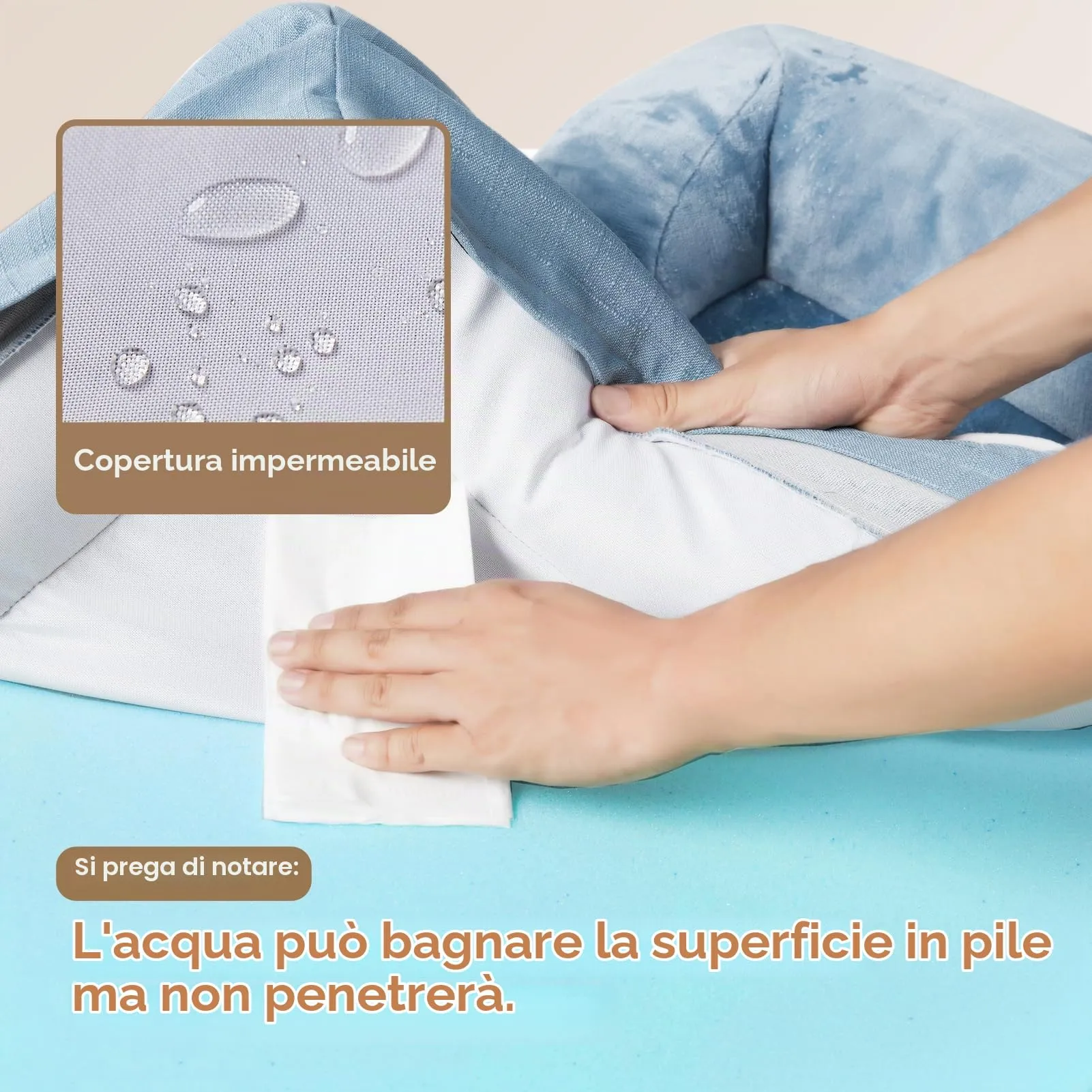 EHEYCIGA Cuccia Cane Interno Taglia Media, 76x51x16cm, Blu - immagine 4
