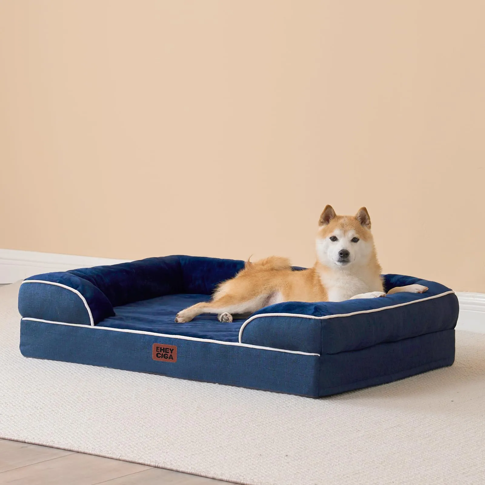 EHEYCIGA Cuccia Cane Interno, 132x104x20cm, Blu Navy - immagine 9