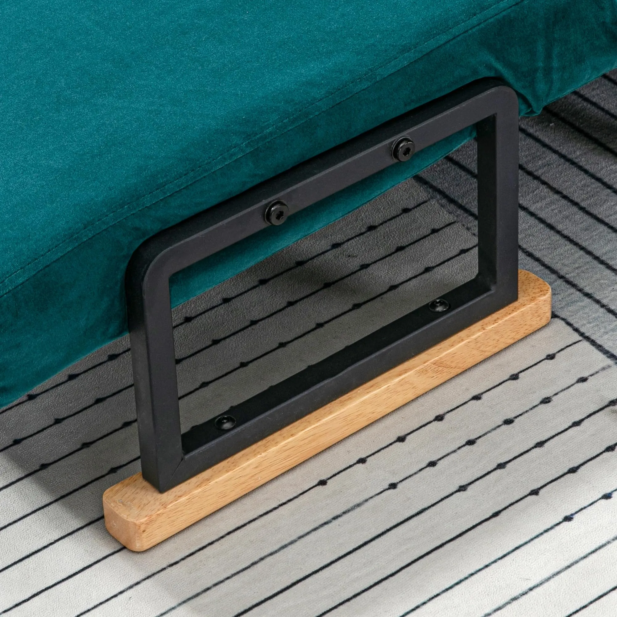 HOMCOM Divano Letto 2 Posti Schienale Regolabile 5 Livelli Blu Scuro - immagine 9
