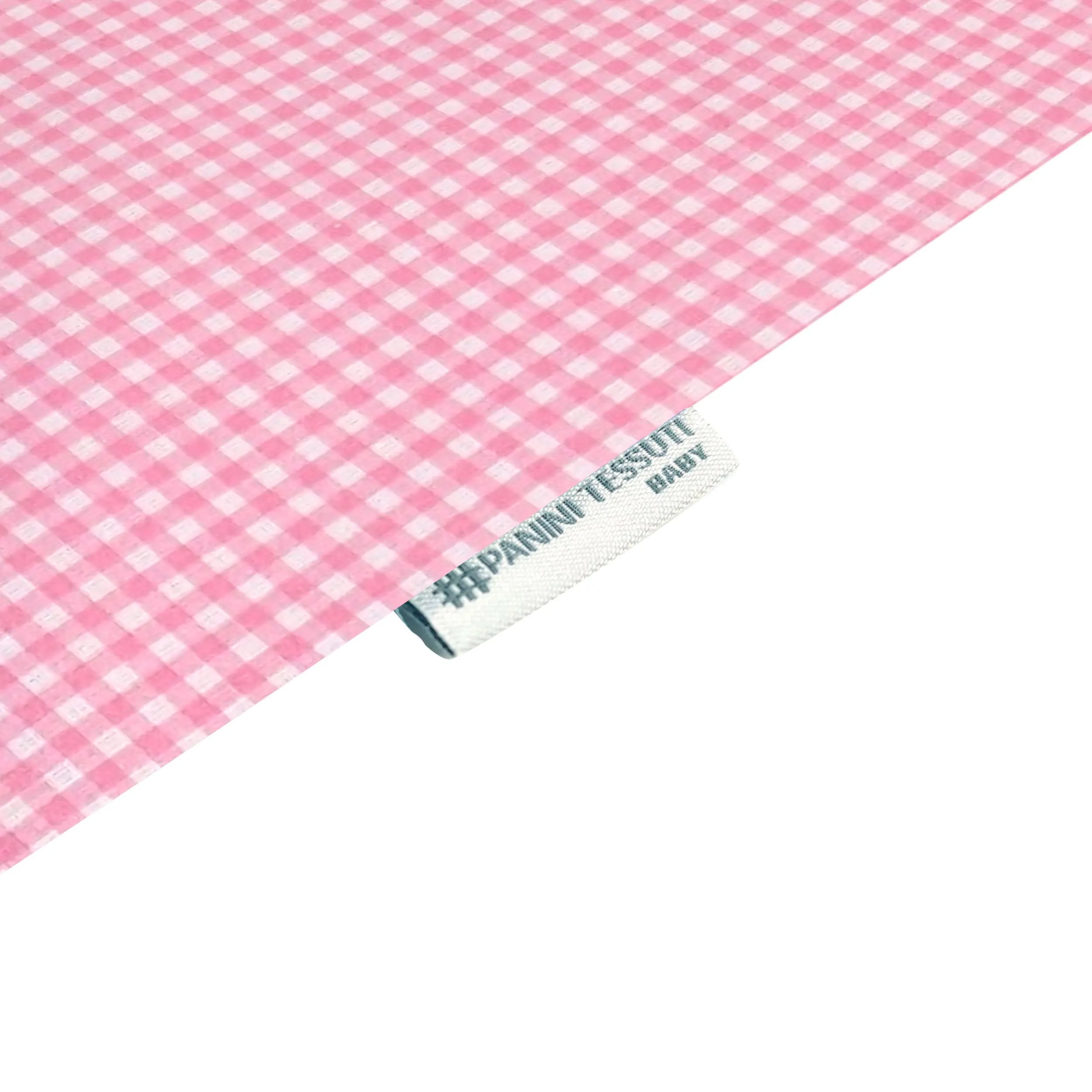 Panini Tessuti Sacchetto per Cambio Asilo Nido in Cotone, 34x44 cm, Fantasia Quadretti Rosa - immagine 4