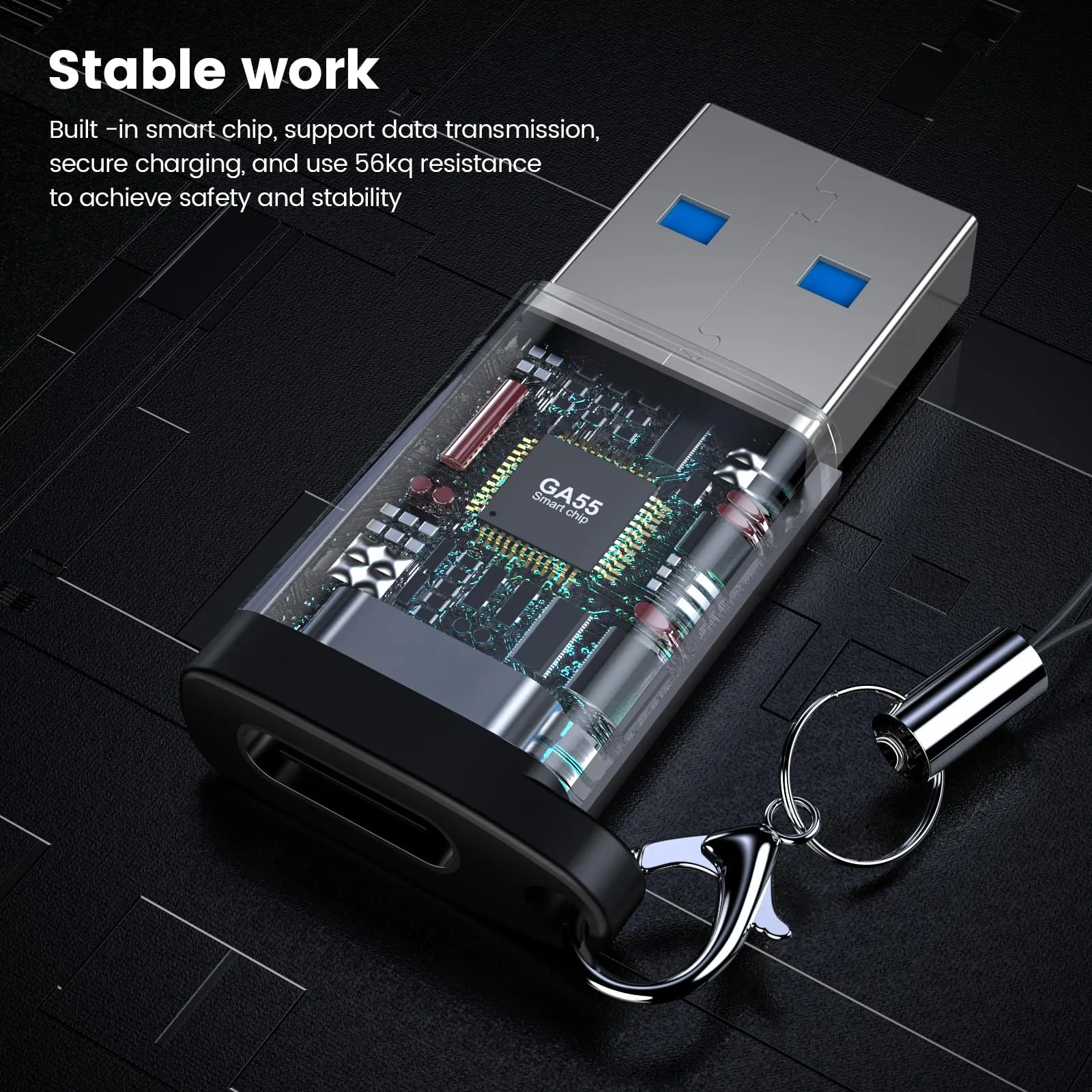 MOGOOD Adattatore USB C a USB 3.2 10Gbps, Convertitore USB A USB C con Gancio, 6 Pack, Argento - immagine 5