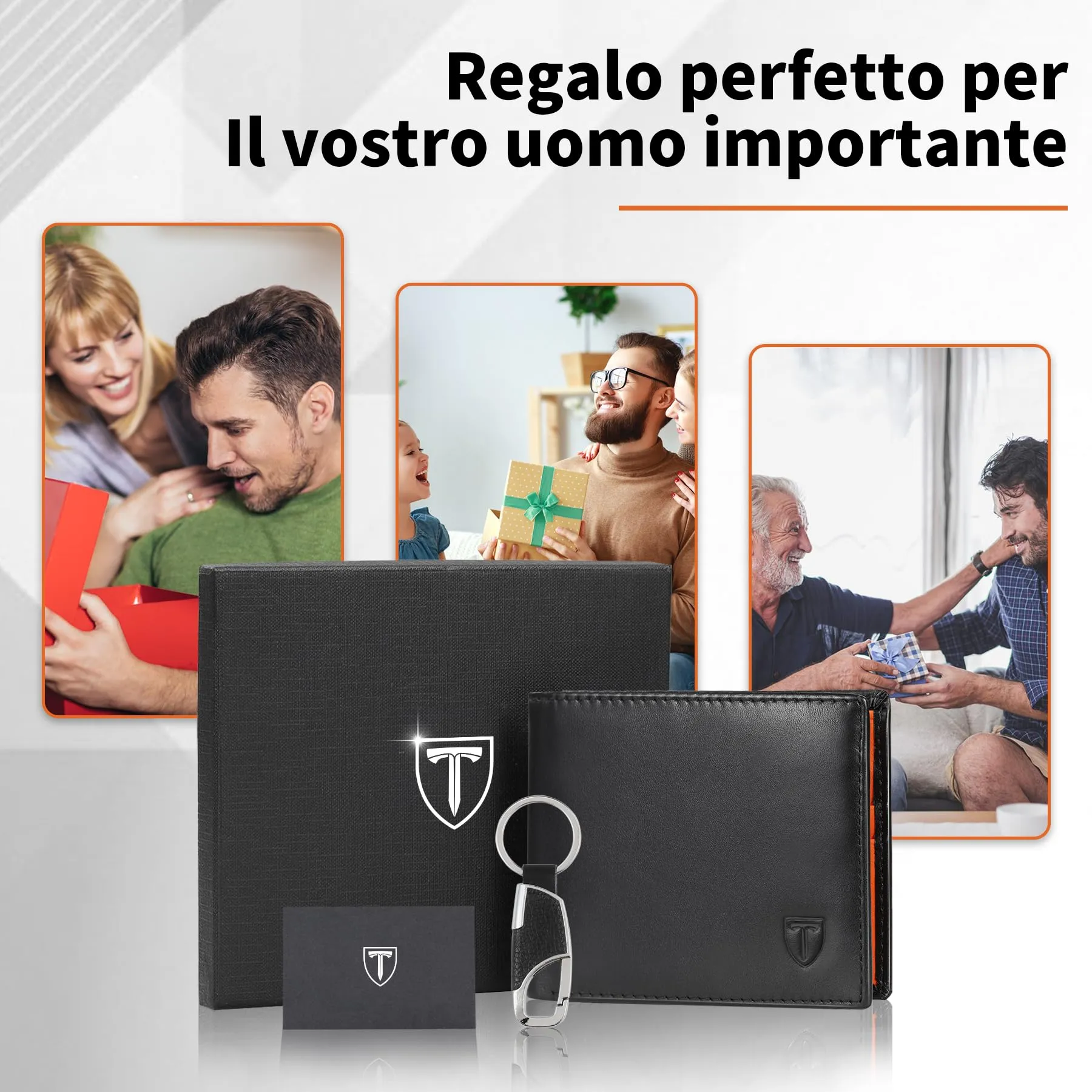 TEEHON Portafoglio Uomo Slim in Vera Pelle con Blocco RFID e Tasca Portamonete - immagine 6