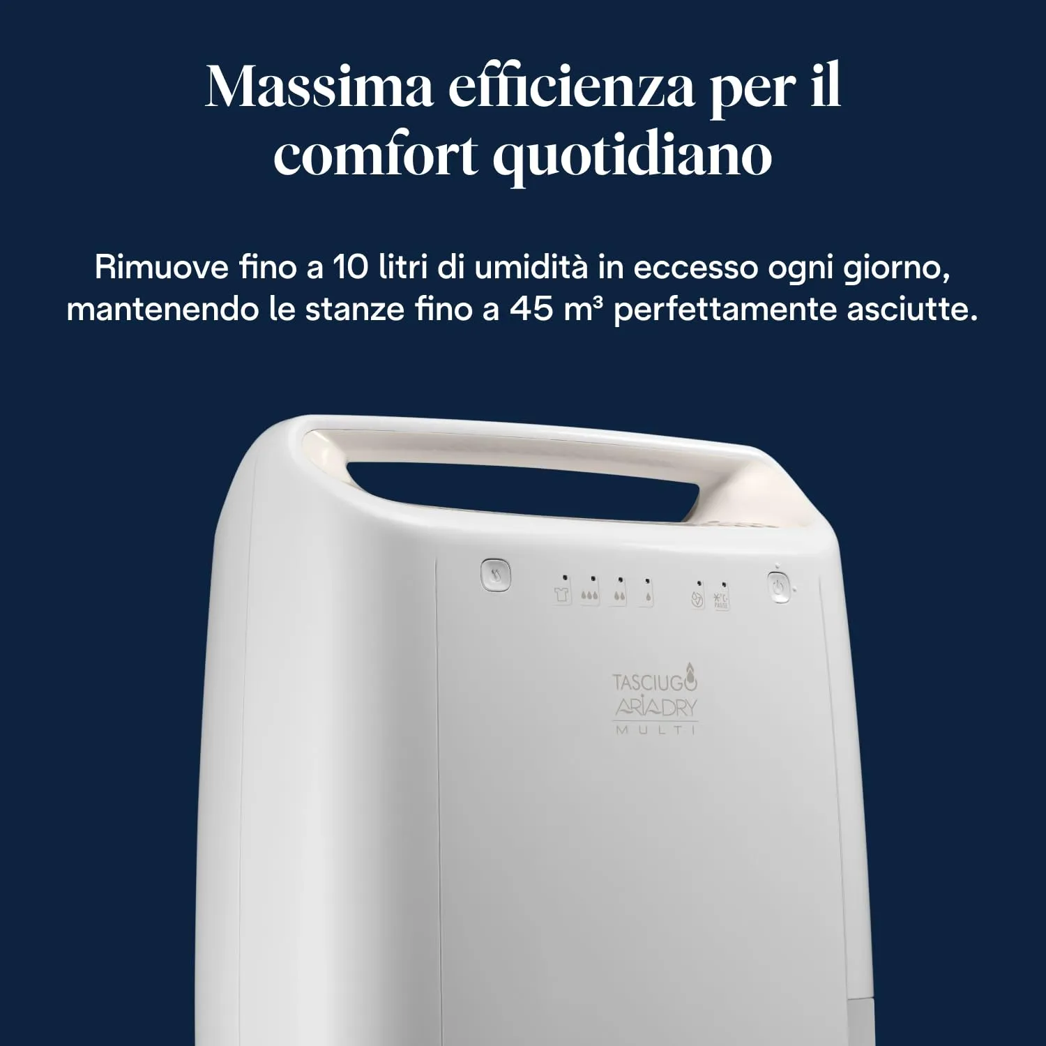 De'Longhi Tasciugo AriaDry Deumidificatore Portatile 10L/Giorno Bianco DEX210SF - immagine 2