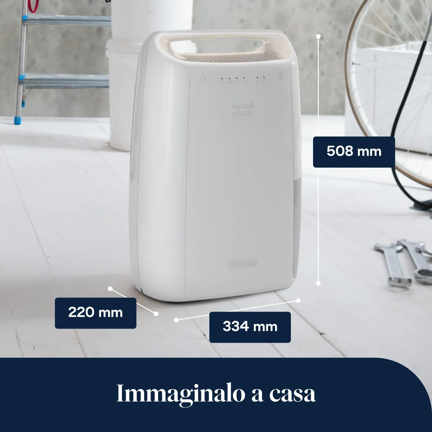 De'Longhi Tasciugo AriaDry Deumidificatore Portatile 10L/Giorno Bianco DEX210SF - immagine 10