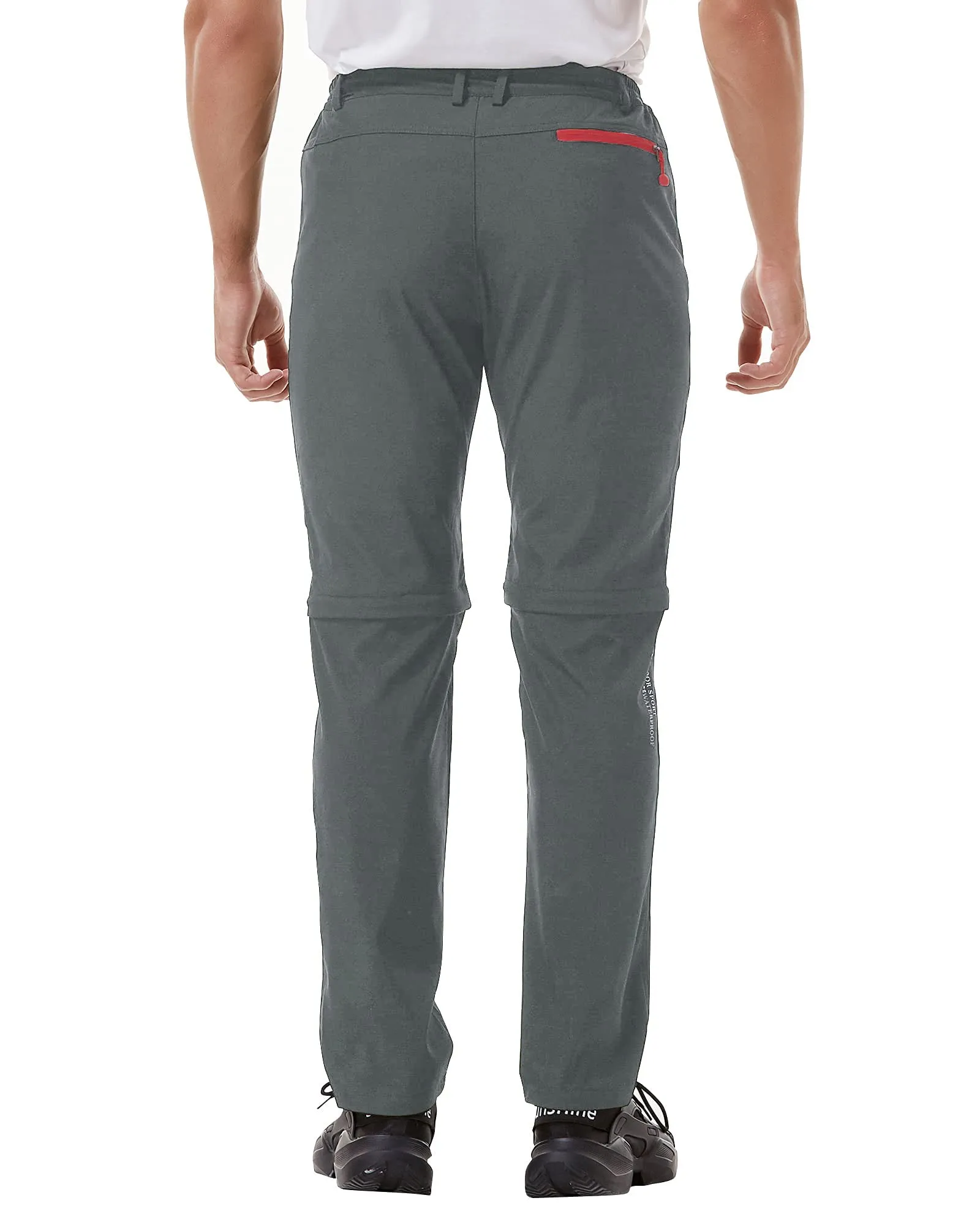 Zoerea Pantaloni Trekking Uomo Convertibili Traspiranti, Grigio, M - immagine 5