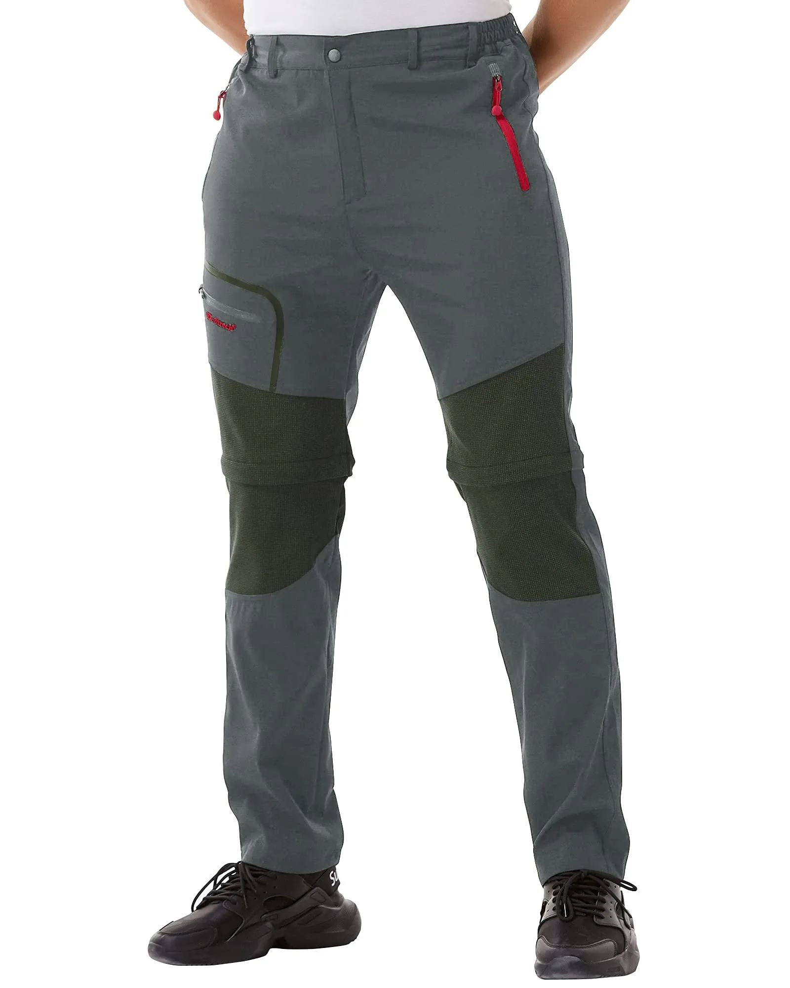 Zoerea Pantaloni Trekking Uomo Convertibili Traspiranti (XL, Grigio) - immagine 4