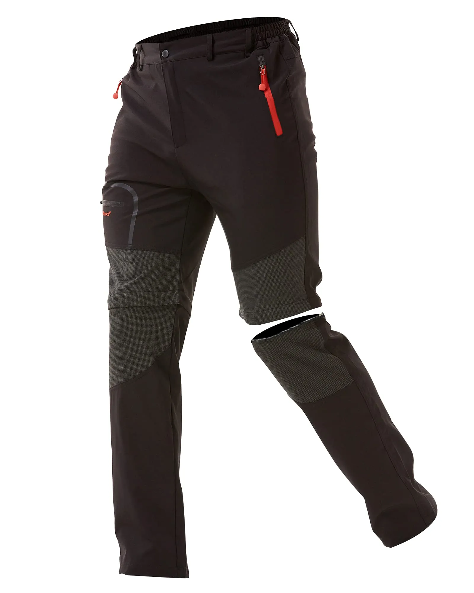 Zoerea Pantaloni Trekking Uomo Convertibili Traspiranti, Nero, S - immagine 1