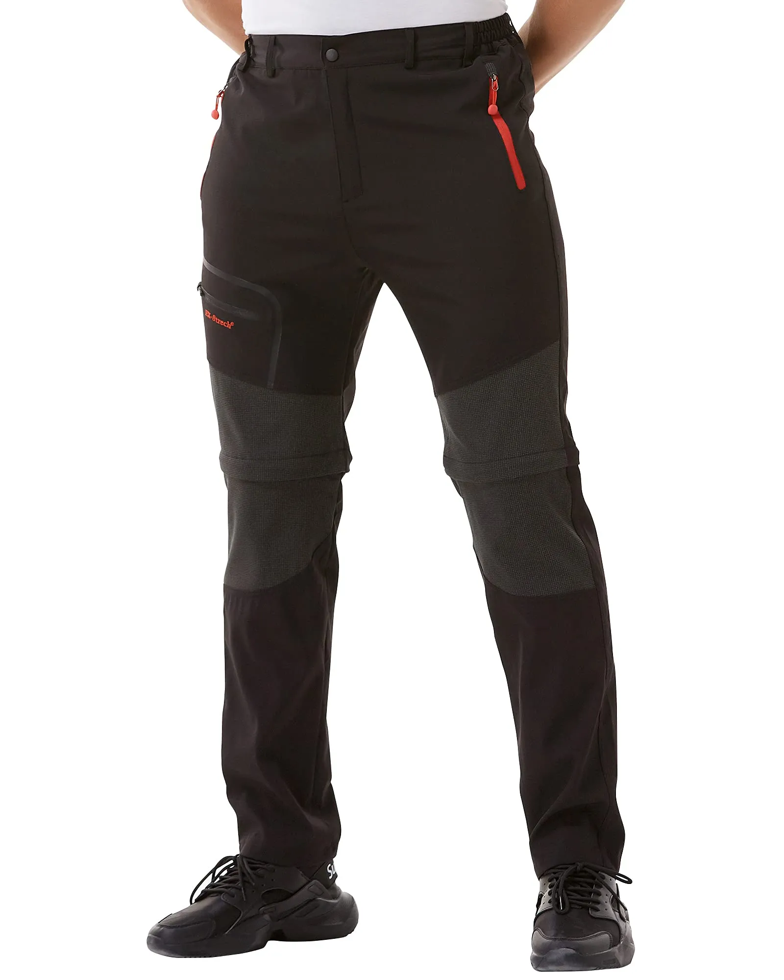 Zoerea Pantaloni Trekking Uomo Convertibili Traspiranti, Nero, S - immagine 3
