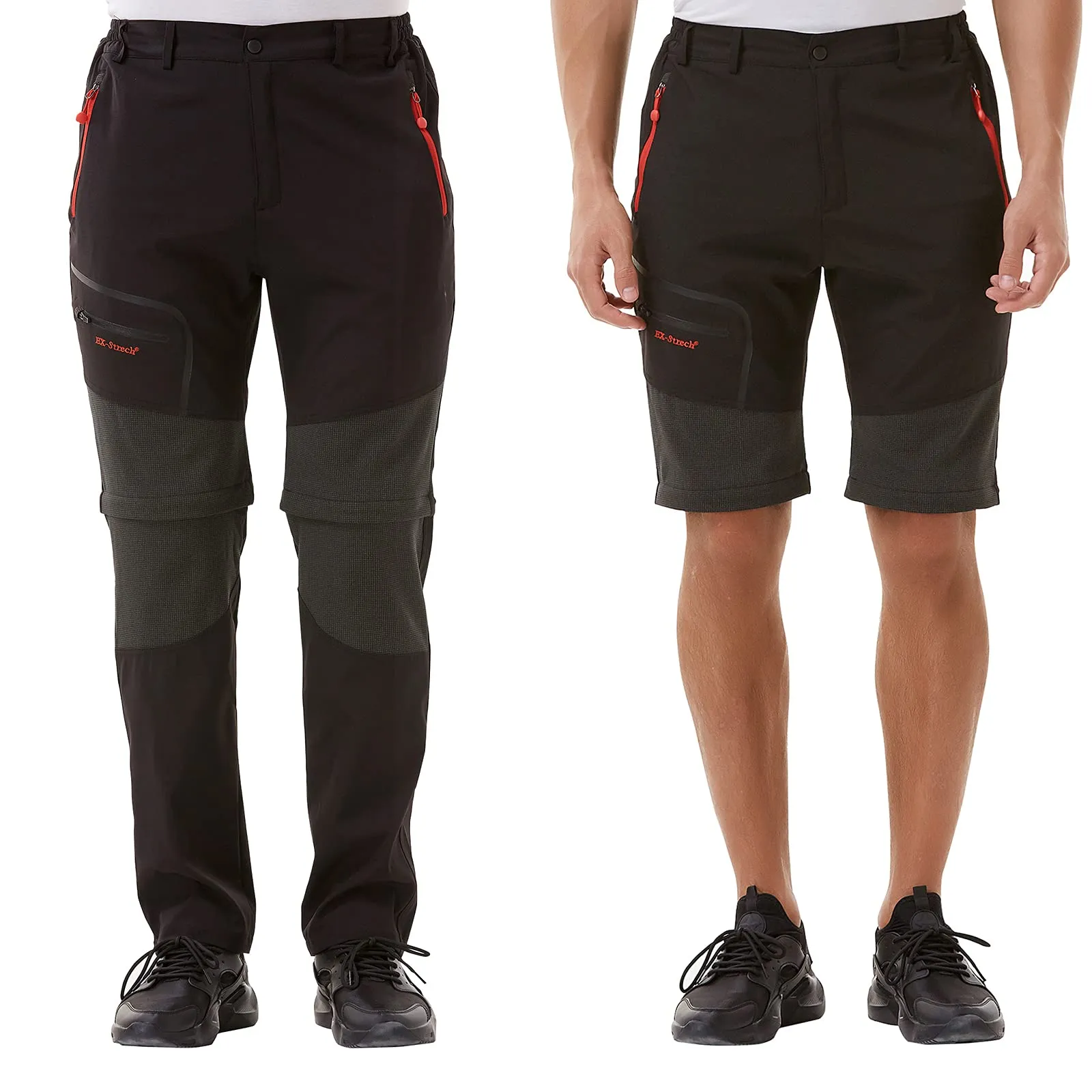 Zoerea Pantaloni Trekking Uomo Convertibili Traspiranti (XL, Nero) - immagine 2