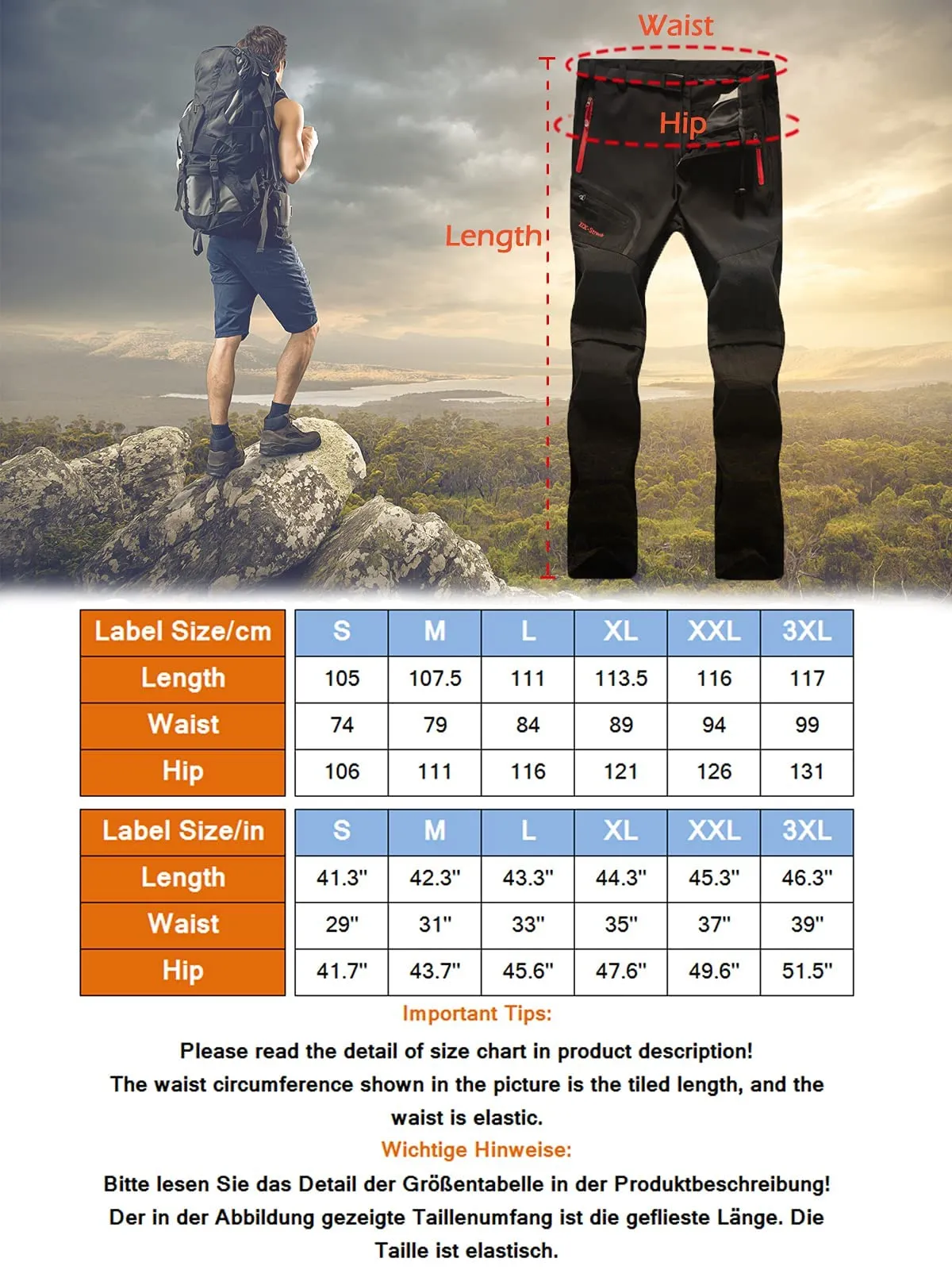 Zoerea Pantaloni Trekking Uomo Convertibili, Traspiranti e Asciugatura Rapida (L, Verde) - immagine 6