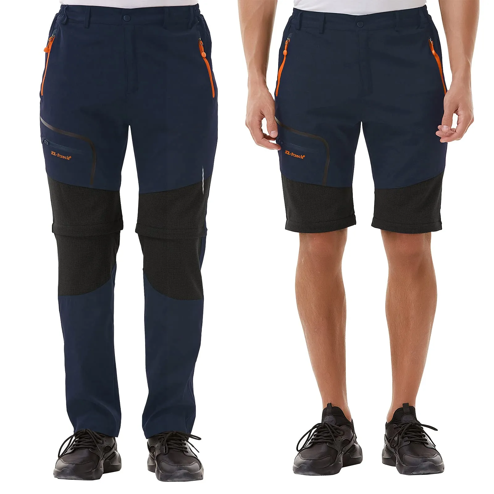 Zoerea Pantaloni Trekking Uomo Convertibili Traspiranti (L, Blu Scuro) - immagine 2