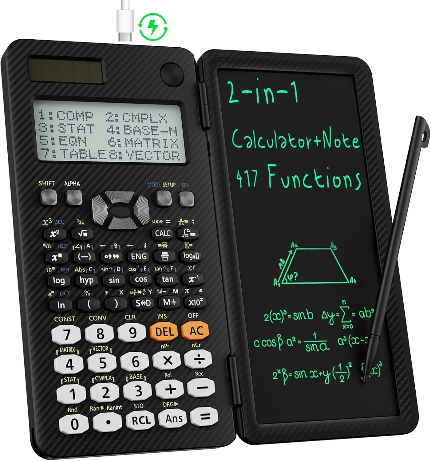 ROATEE Calcolatrice Scientifica 991ES con Tablet LCD e Notepad - immagine 1