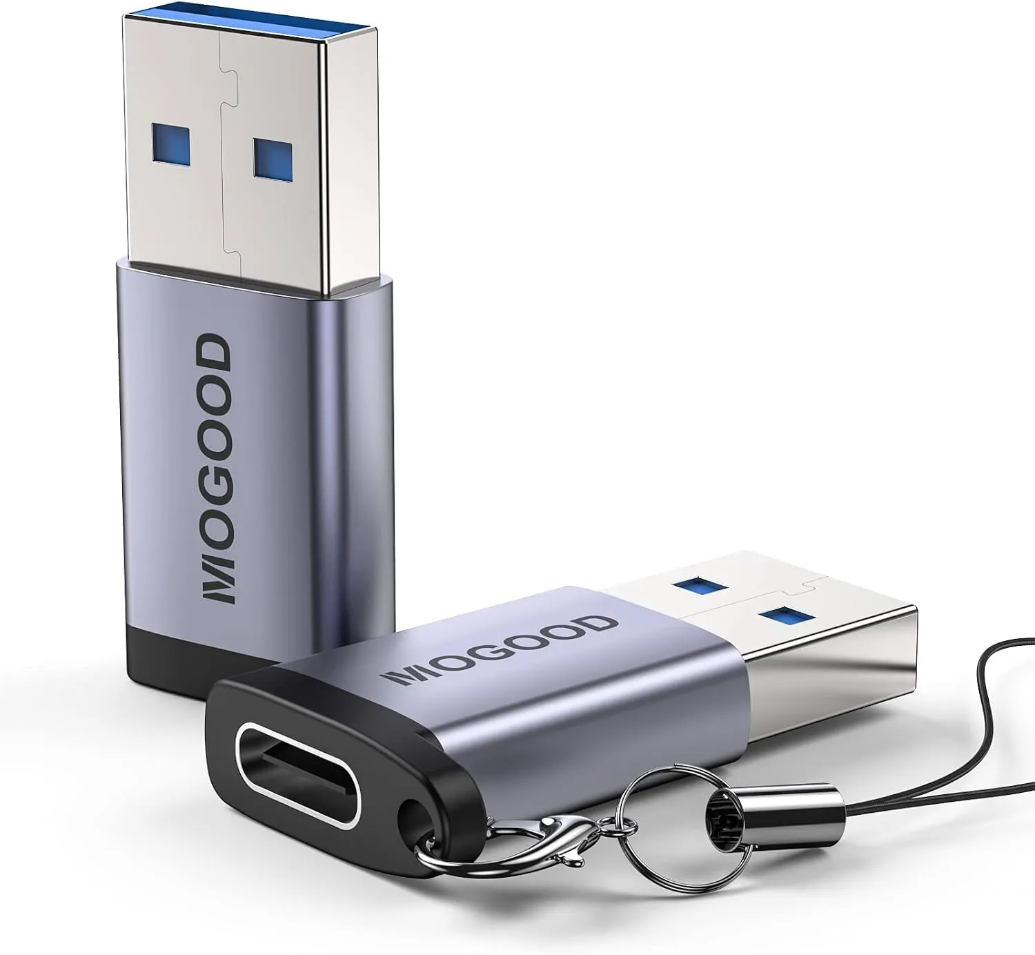 MOGOOD Adattatore USB C a USB 3.2 10Gbps, Convertitore USB A a USB C con Gancio, 2 Pack - immagine 1