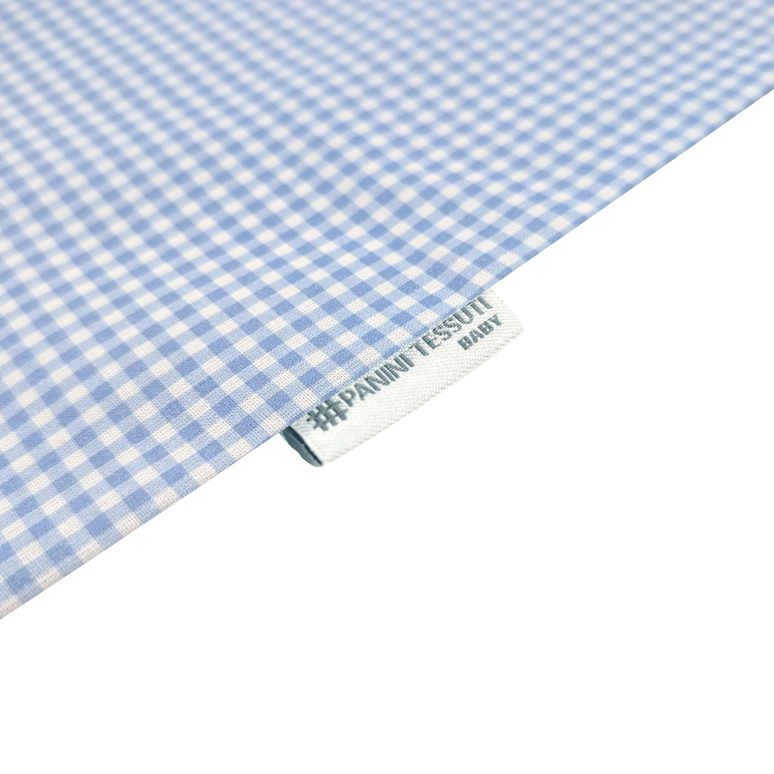 Panini Tessuti Sacchetto per Cambio Asilo Nido in Cotone 34x44 cm, Quadretti Azzurri - immagine 4