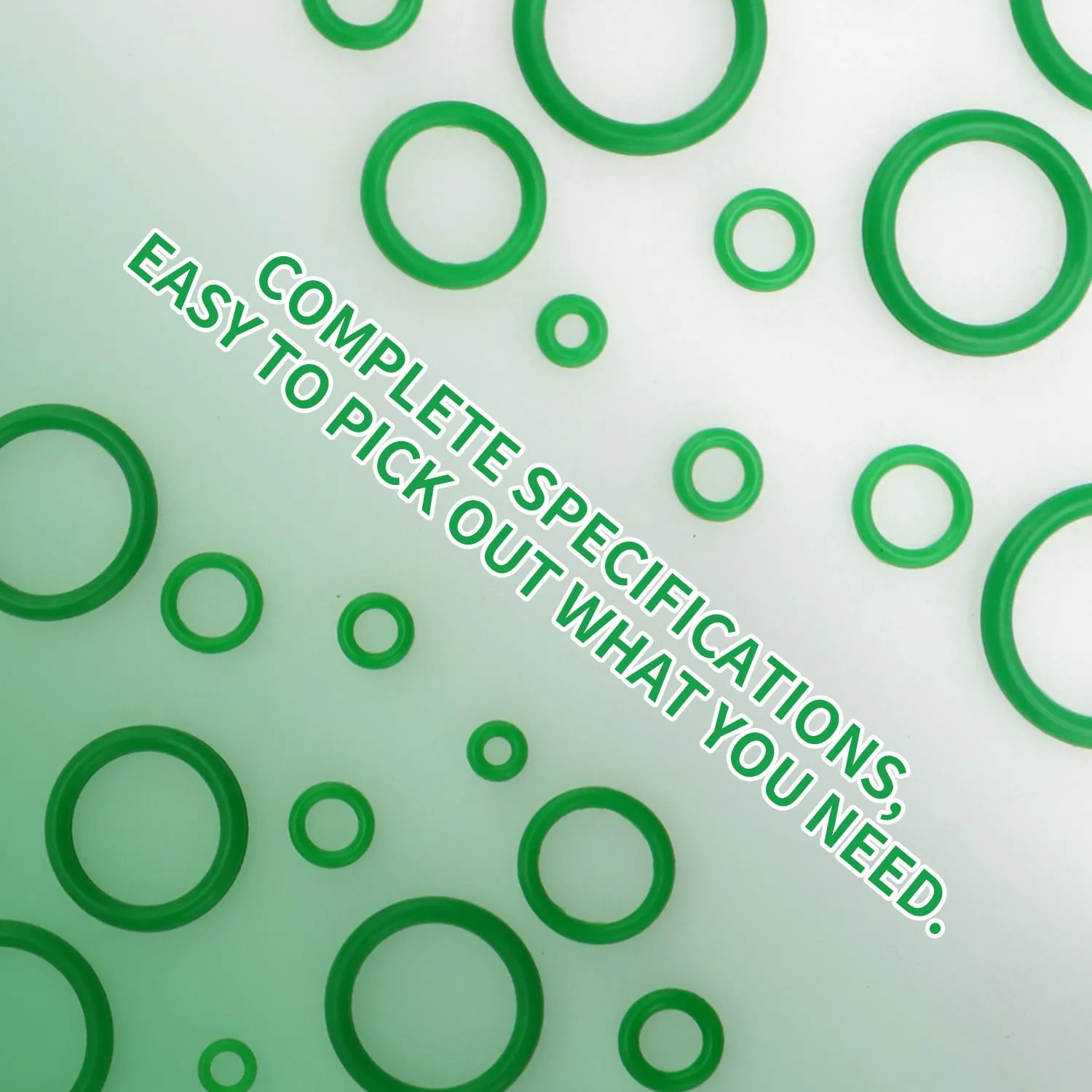 YIXISI Kit Assortimento O-ring in Silicone, 225 Pezzi, 15 Misure, Verde - immagine 3