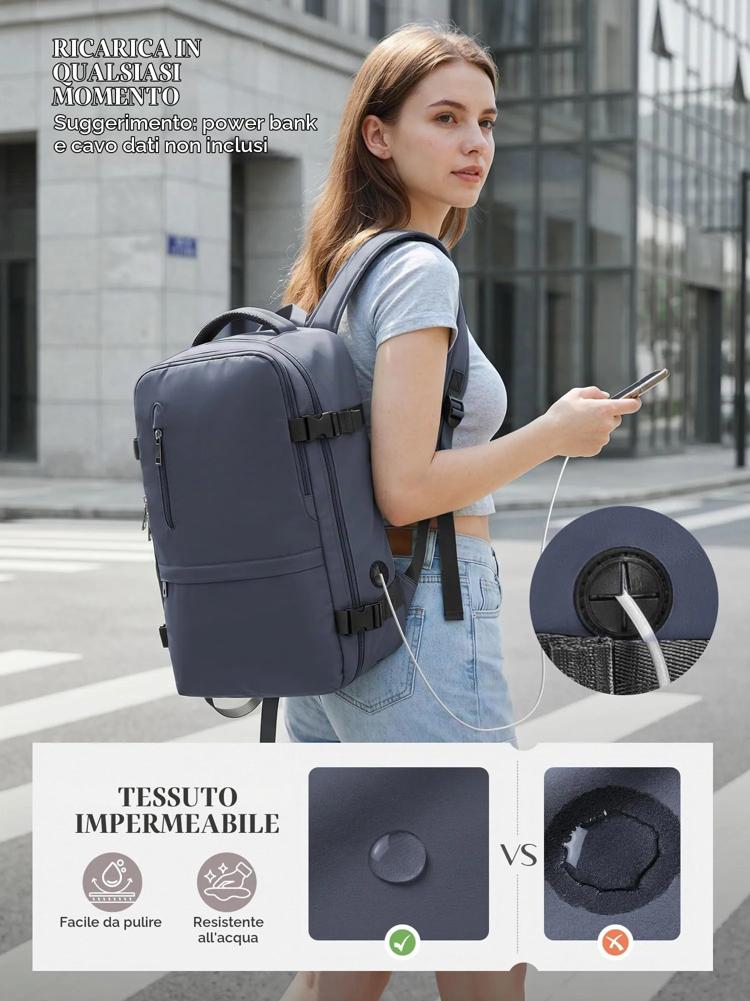 Hayayu Zaino Bagaglio a Mano 40x30x20 per Ryanair, 24L - immagine 5