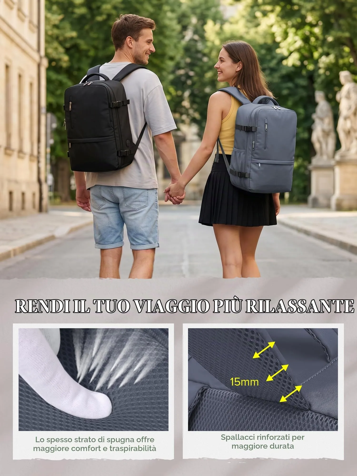 Hayayu Zaino Bagaglio a Mano 40x30x20 per Ryanair, 24L - immagine 6