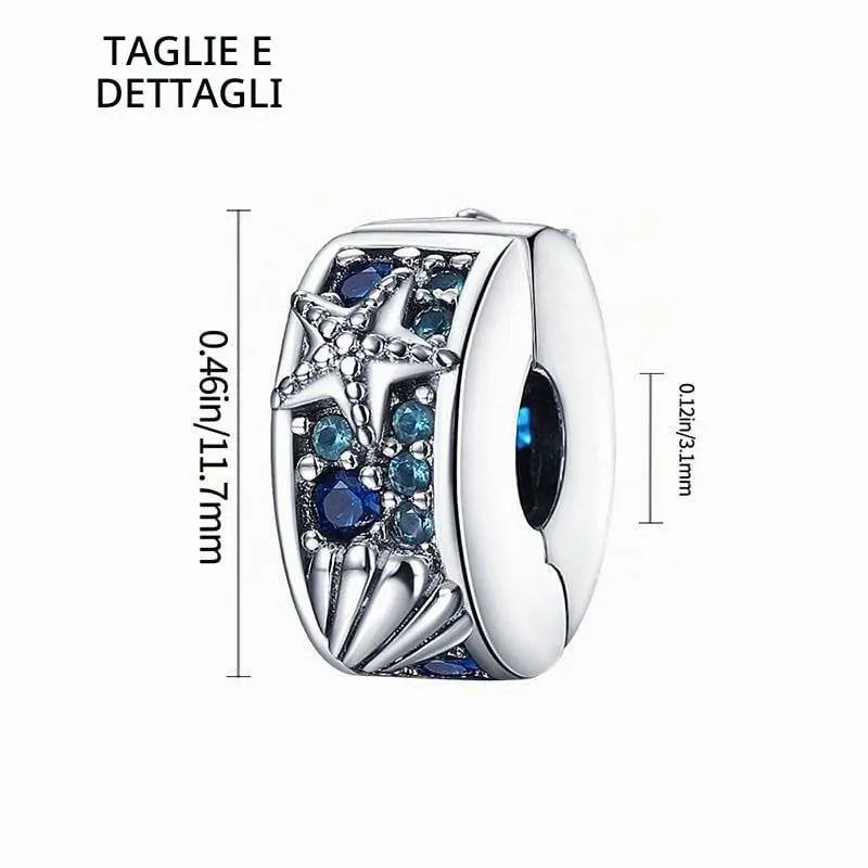 TINSLO Bead Charm Ciondolo Argento Sterling 925 con Cubic Zirconia per Braccialetti e Collane Europei - immagine 5
