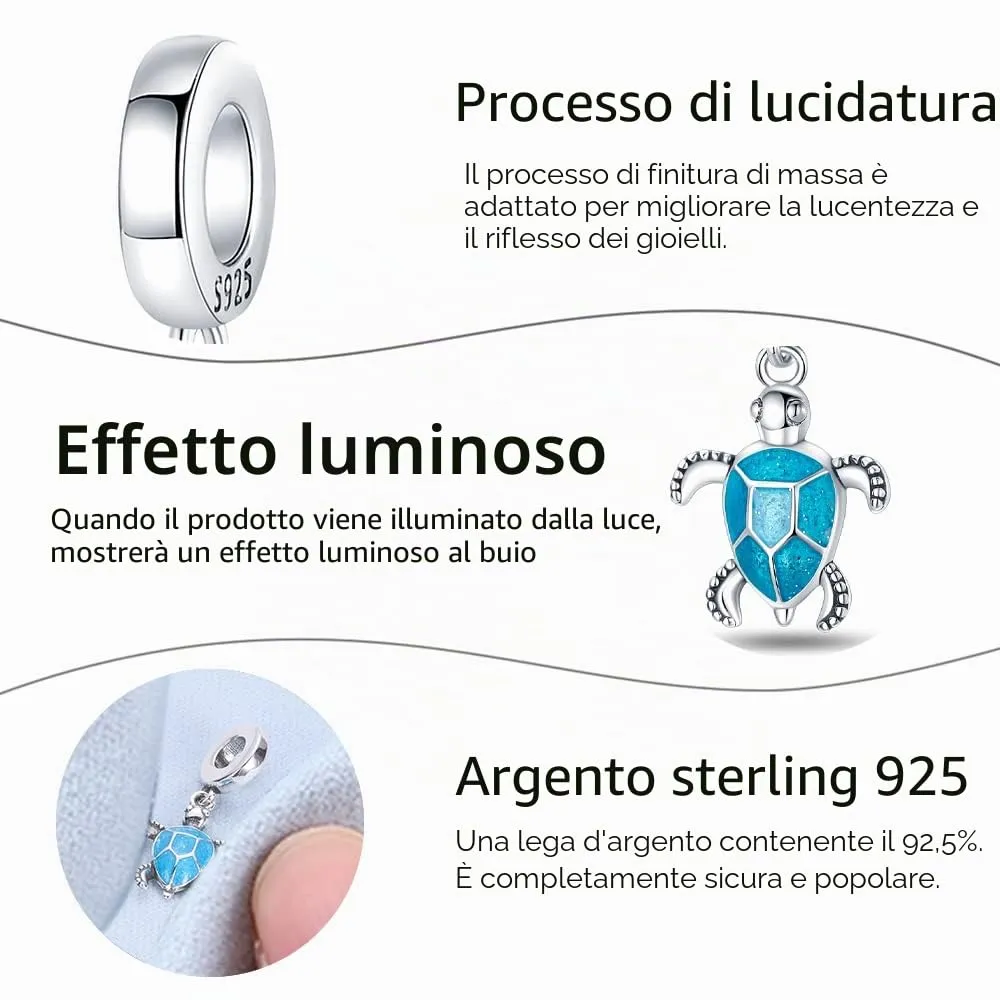 TINSLO Bead Charm in Argento Sterling 925 con Cubic Zirconia, Compatibile con Braccialetti e Collane Europei - immagine 4