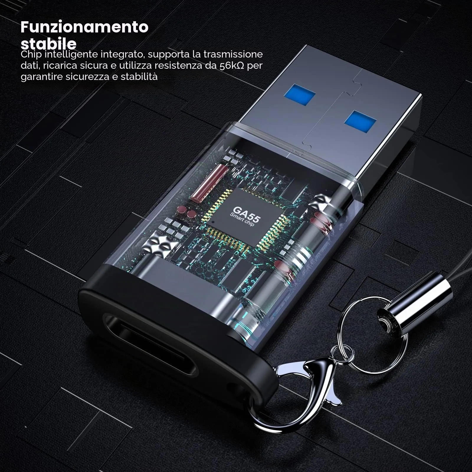 MOGOOD Adattatore USB C a USB 3.2 10Gbps, Convertitore USB A a USB C con Gancio - immagine 5