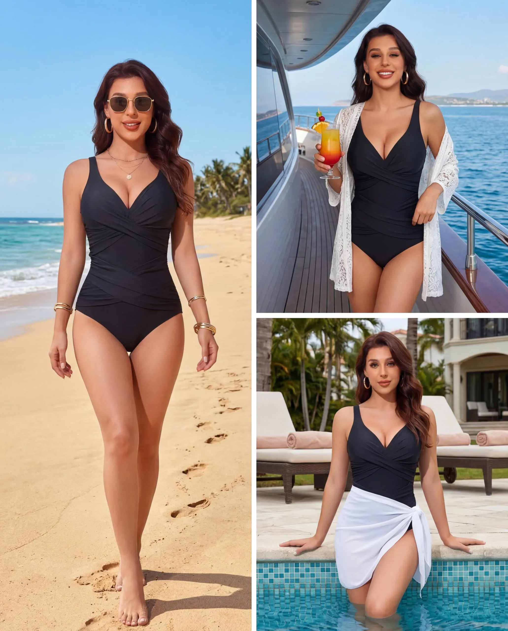 Smismivo Costume da Bagno Intero da Donna con Controllo della Pancia e Halter Imbottito - immagine 6