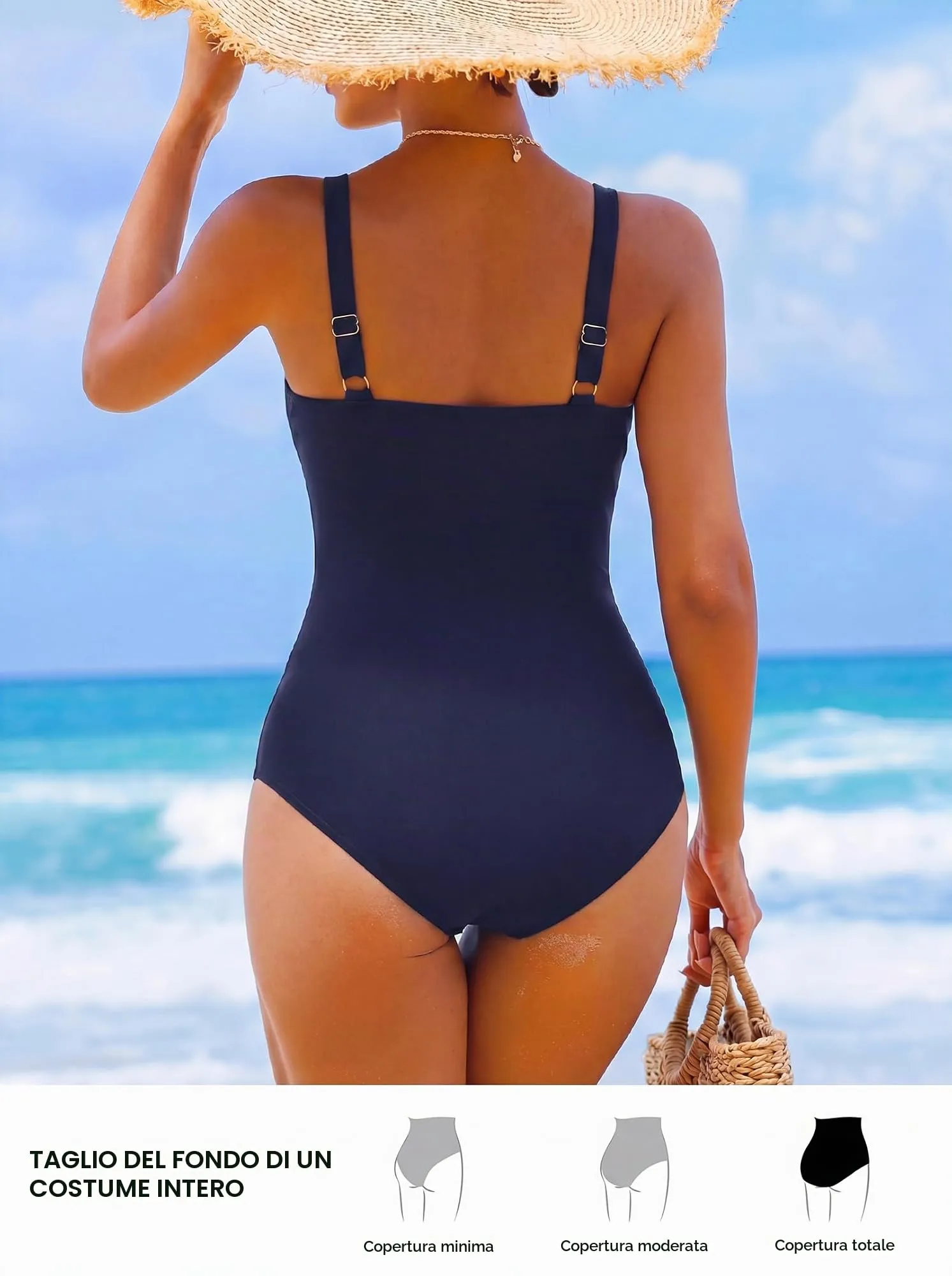 Smismivo Costume da Bagno Intero da Donna con Controllo della Pancia, Halter Imbottito Push up - immagine 4