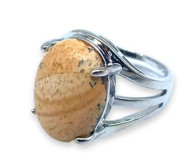 Generico Anello Regolabile in Diaspro del Paesaggio - immagine 1