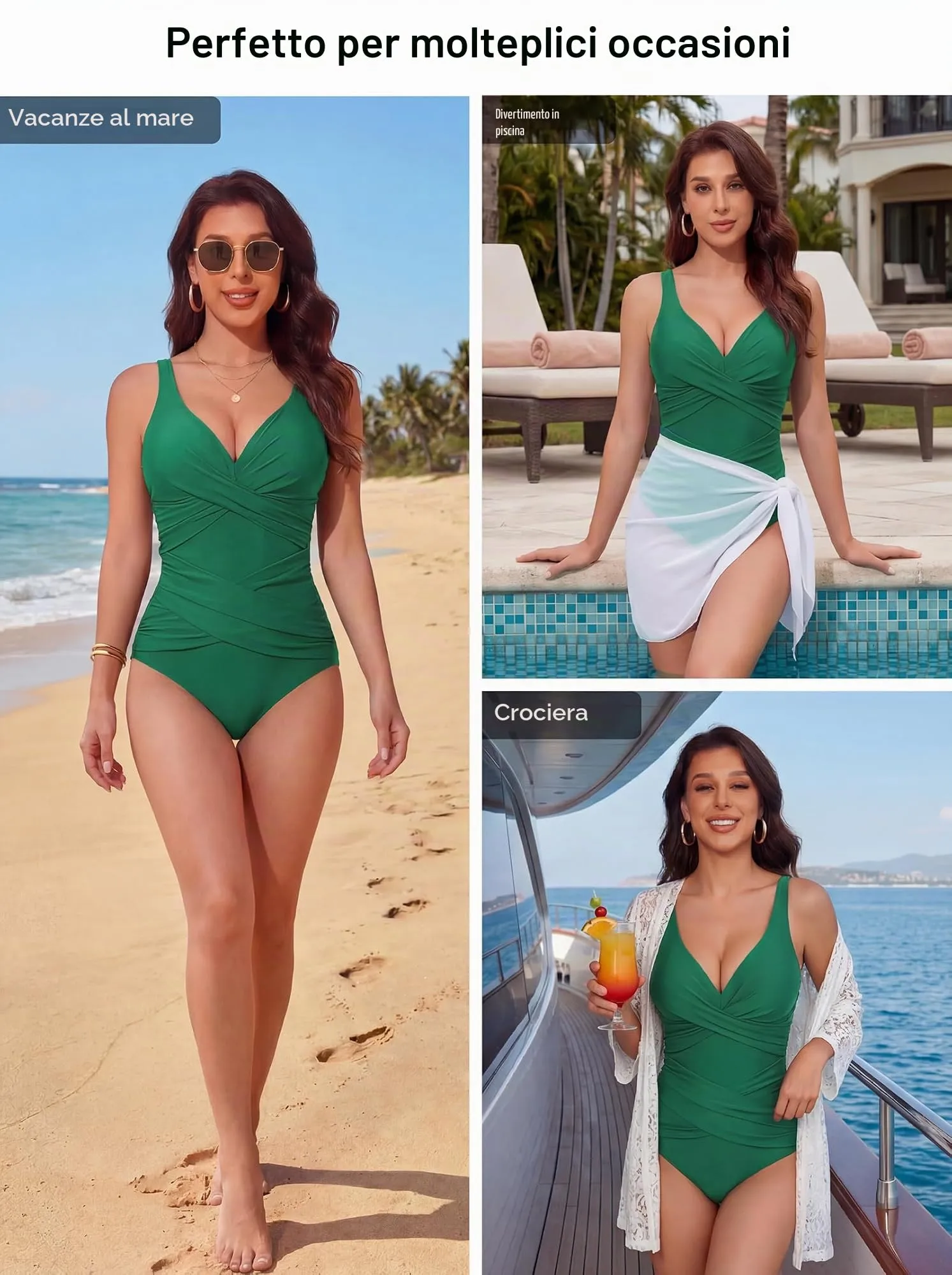 Smismivo Costume da Bagno Intero da Donna con Controllo della Pancia Push Up e Halter Imbottito - immagine 6