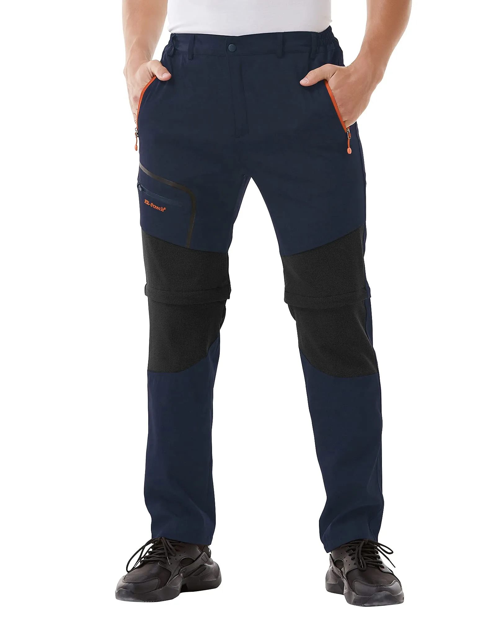 Zoerea Pantaloni Trekking Uomo Convertibili Traspiranti e Asciugatura Rapida (M, Blu Scuro) - immagine 3