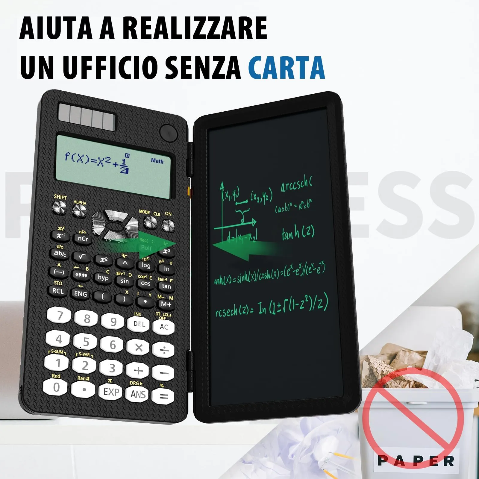 ROATEE Calcolatrice Scientifica 82 MS con Blocco Note, Solare e Batteria, Pieghevole 6,5 Pollici - immagine 4