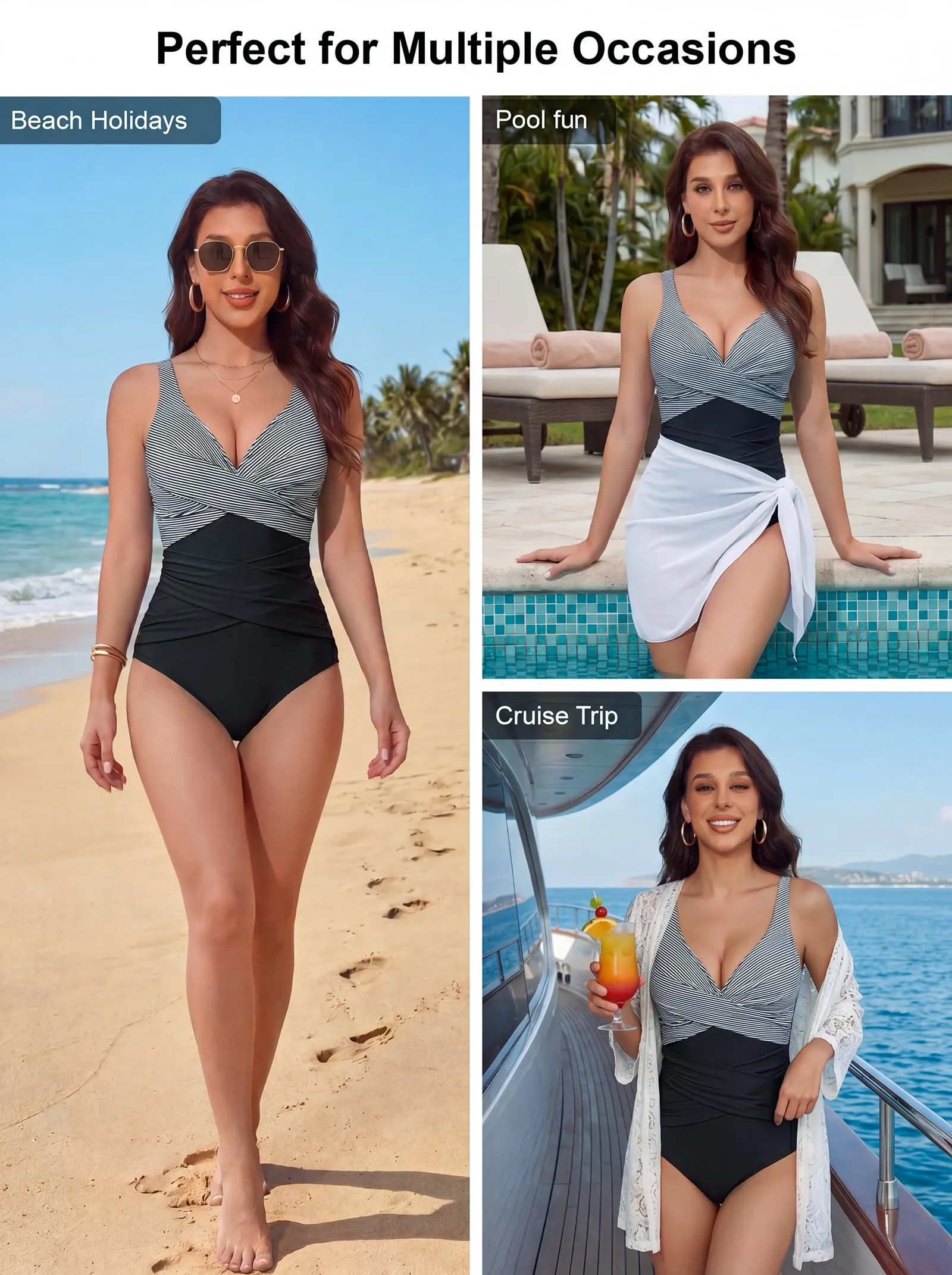 Smismivo Costume da Bagno Intero da Donna con Controllo della Pancia e Push up Halter Imbottito - immagine 6