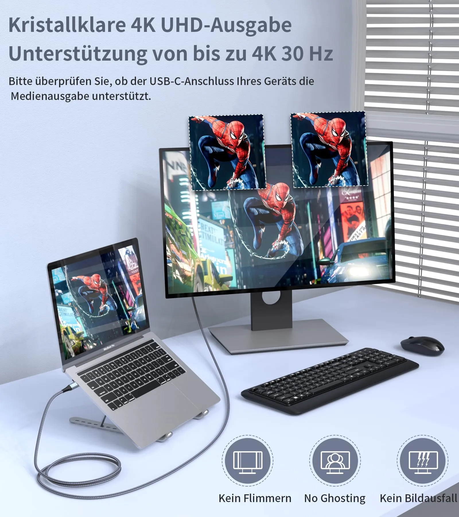 MAXGROUP Cavo USB-C a HDMI 4K UHD Thunderbolt 3/4, 6M - immagine 2