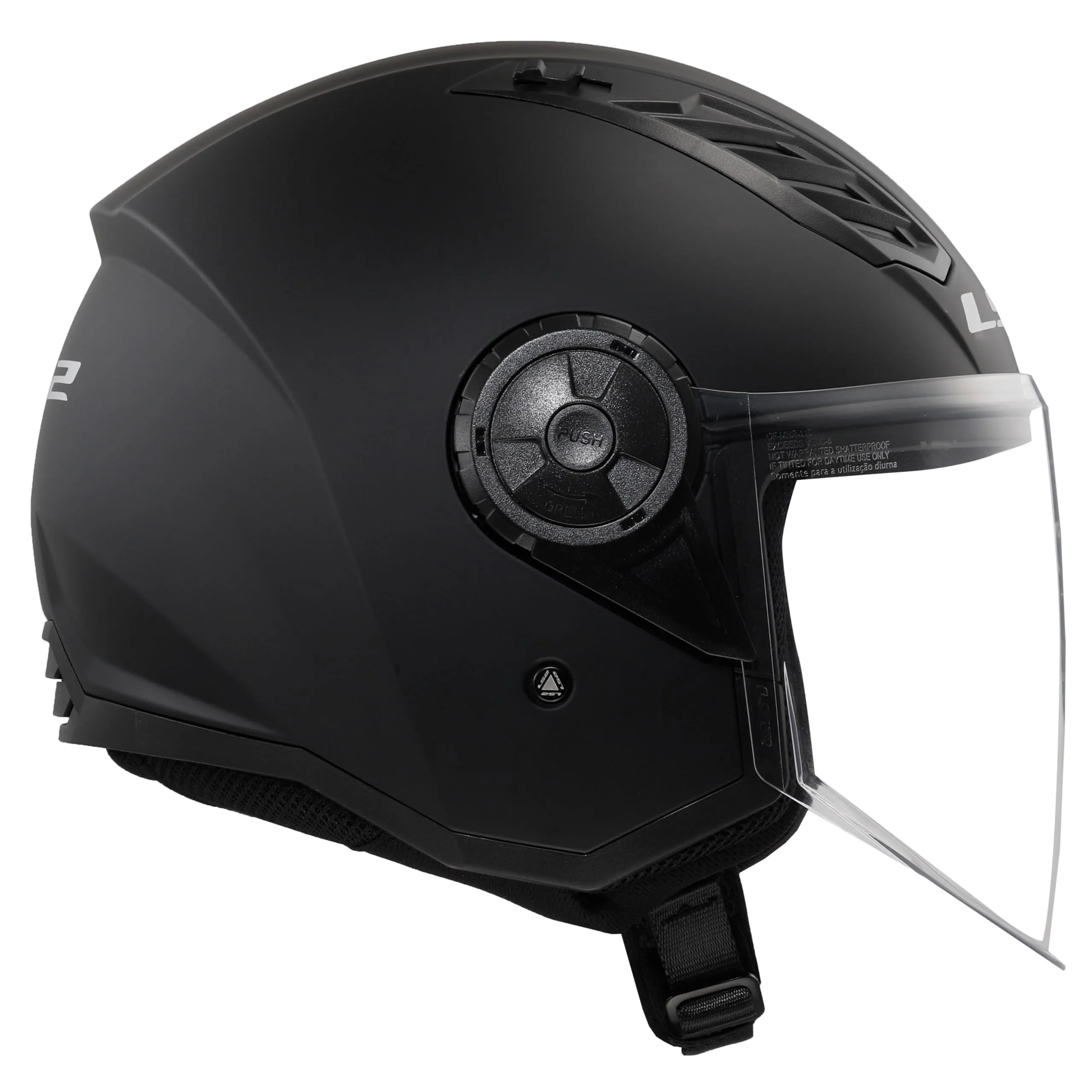 LS2 Airflow II Solid Jet Motorcycle Helmet - Matt Black, S - immagine 3
