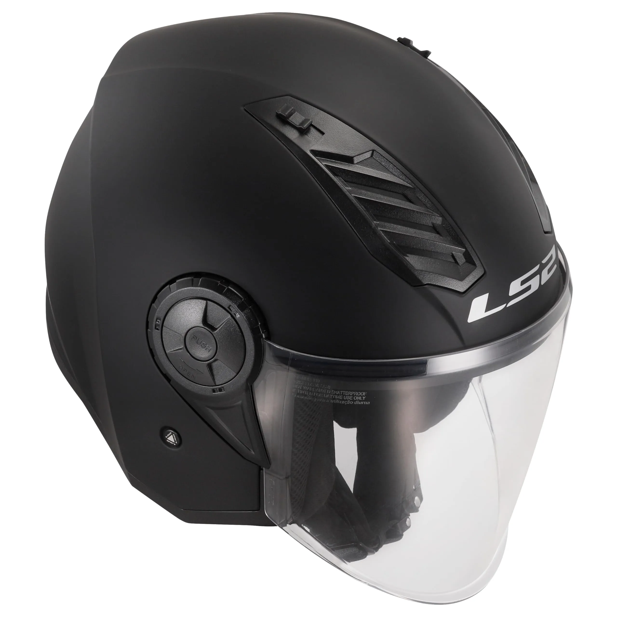 LS2 Airflow II Solid Jet Motorcycle Helmet - Matt Black, S - immagine 9